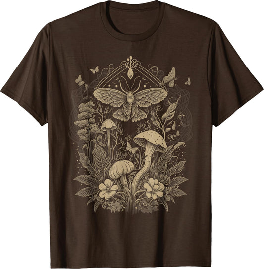 Cute Fairycore Floral Moth Aesthetic Girls Women Graphic T-Shirt