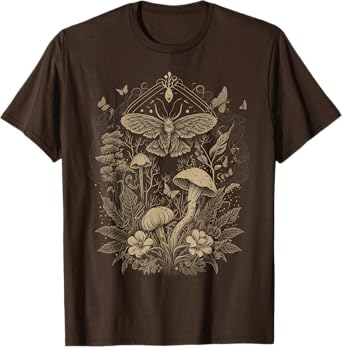 Cute Fairycore Floral Moth Aesthetic Girls Women Graphic T-Shirt