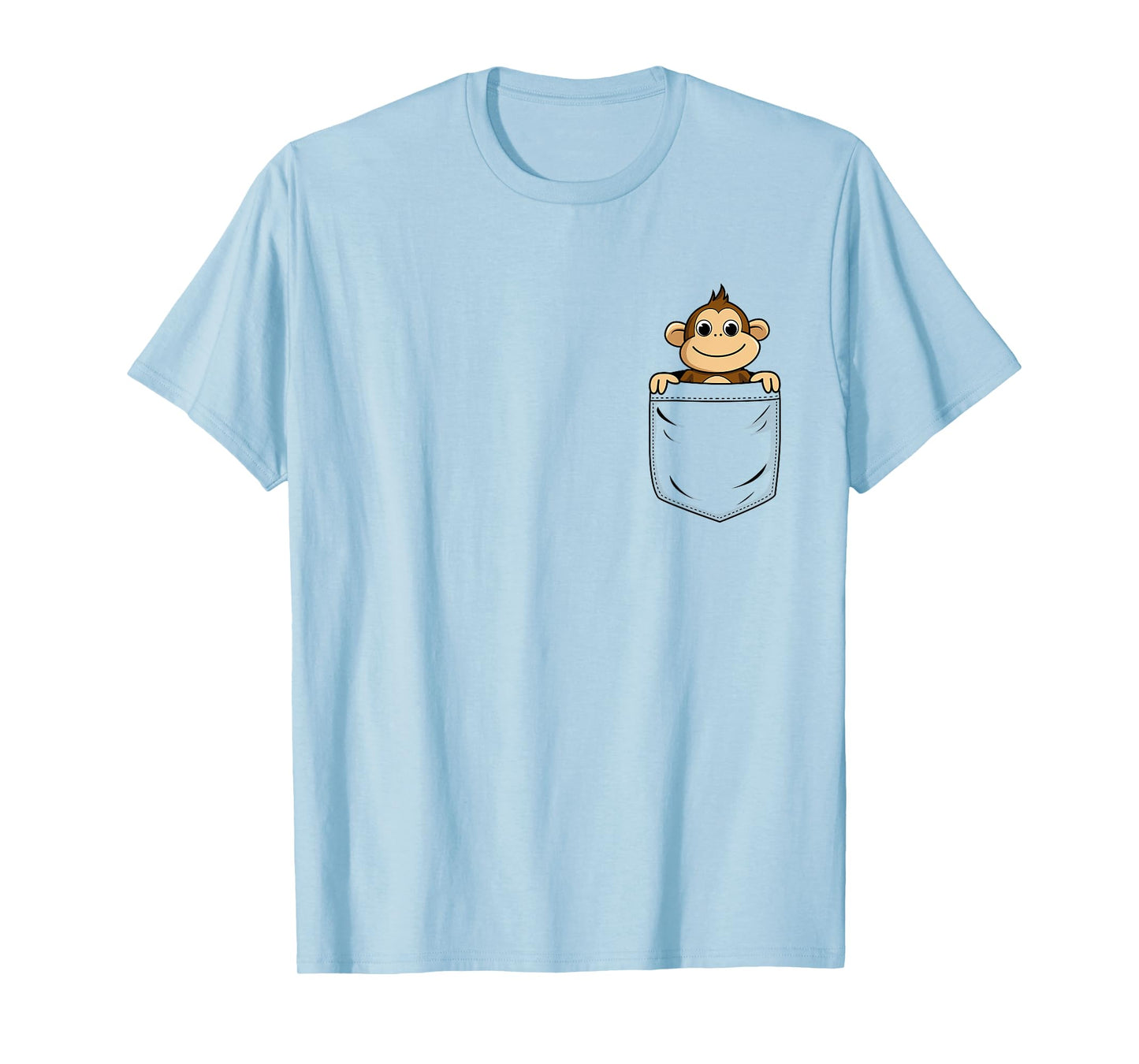 Monkey Lovers Cute Funny Monkey In Pocket T-Shirt