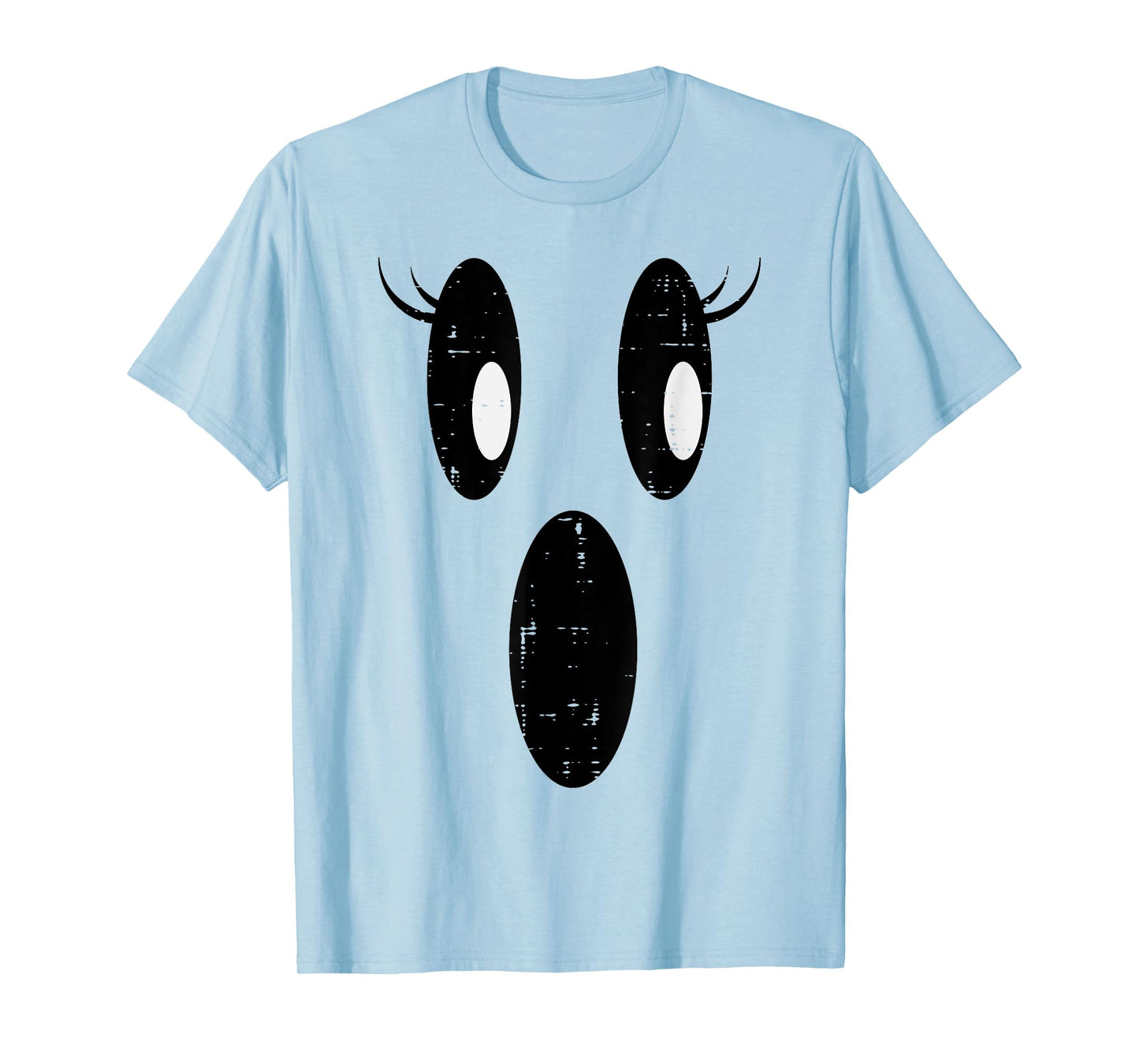 Halloween Ghost Eyelashes Face Cute Costume Girls Kids Women T-Shirt