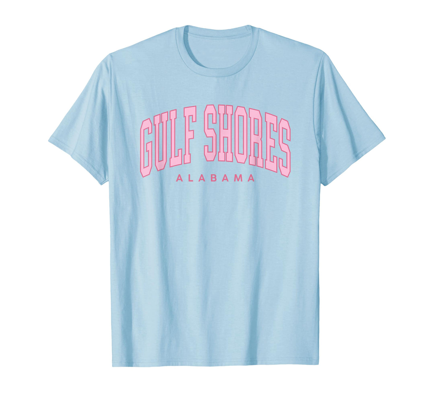 Gulf Shores Alabama Preppy Retro Throwback Pink Womens Girls T-Shirt