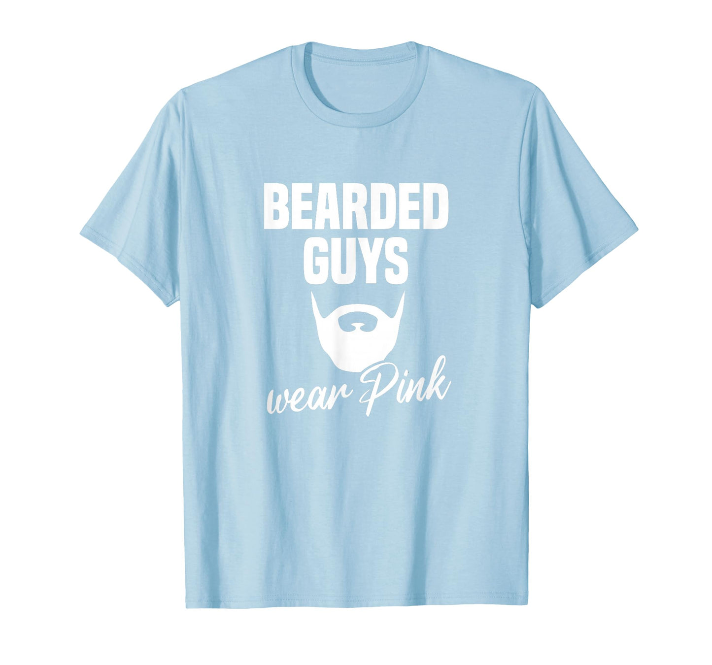 Mens Bearded Guys Wear Pink Breast Cancer Awareness T-Shirt