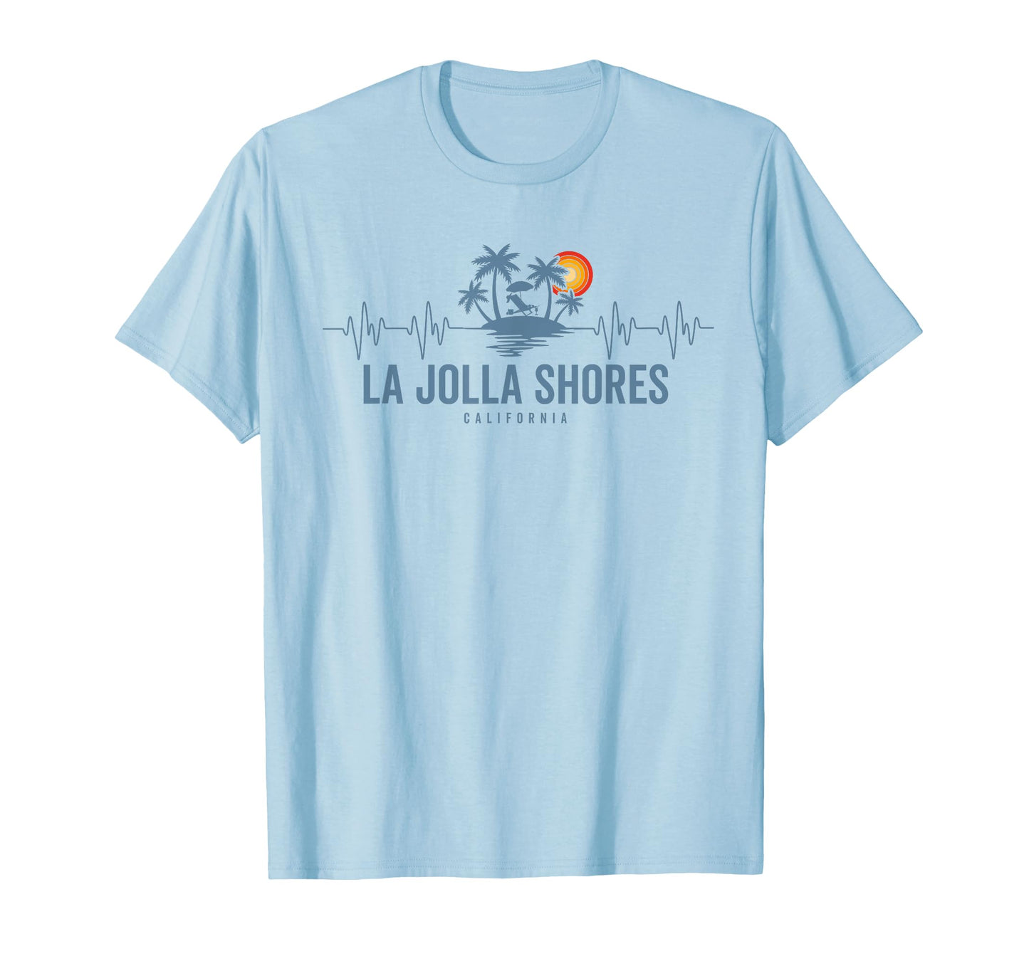 La Jolla Shores Beach California Vintage 80s Heartbeat T-Shirt