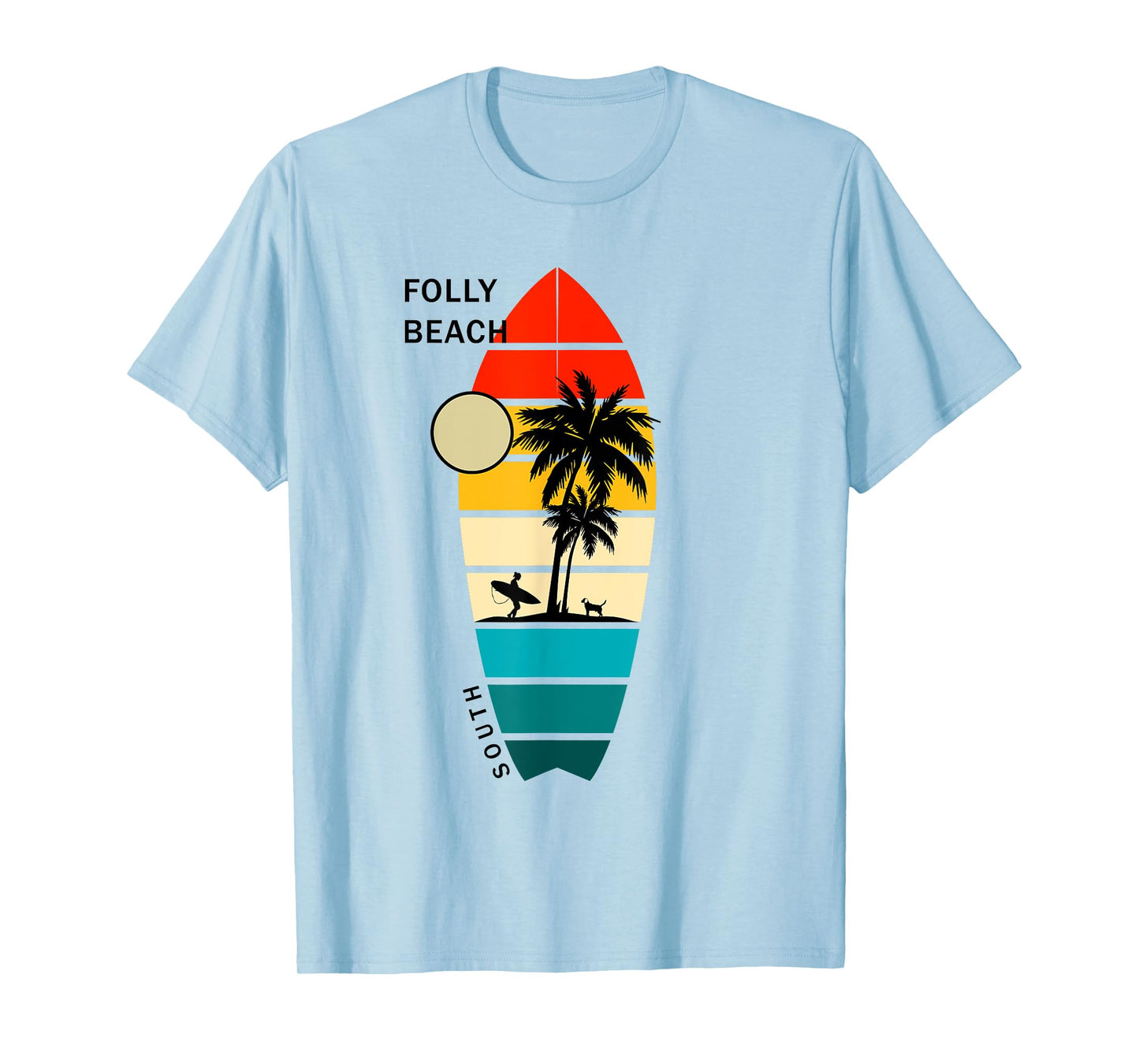 Retro Folly Beach South Carolina Surfboarders Surfers Men Women Kids T-Shirt