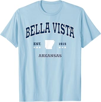 Bella Vista Arkansas AR Throwback Navy Vintage Athletic T-Shirt