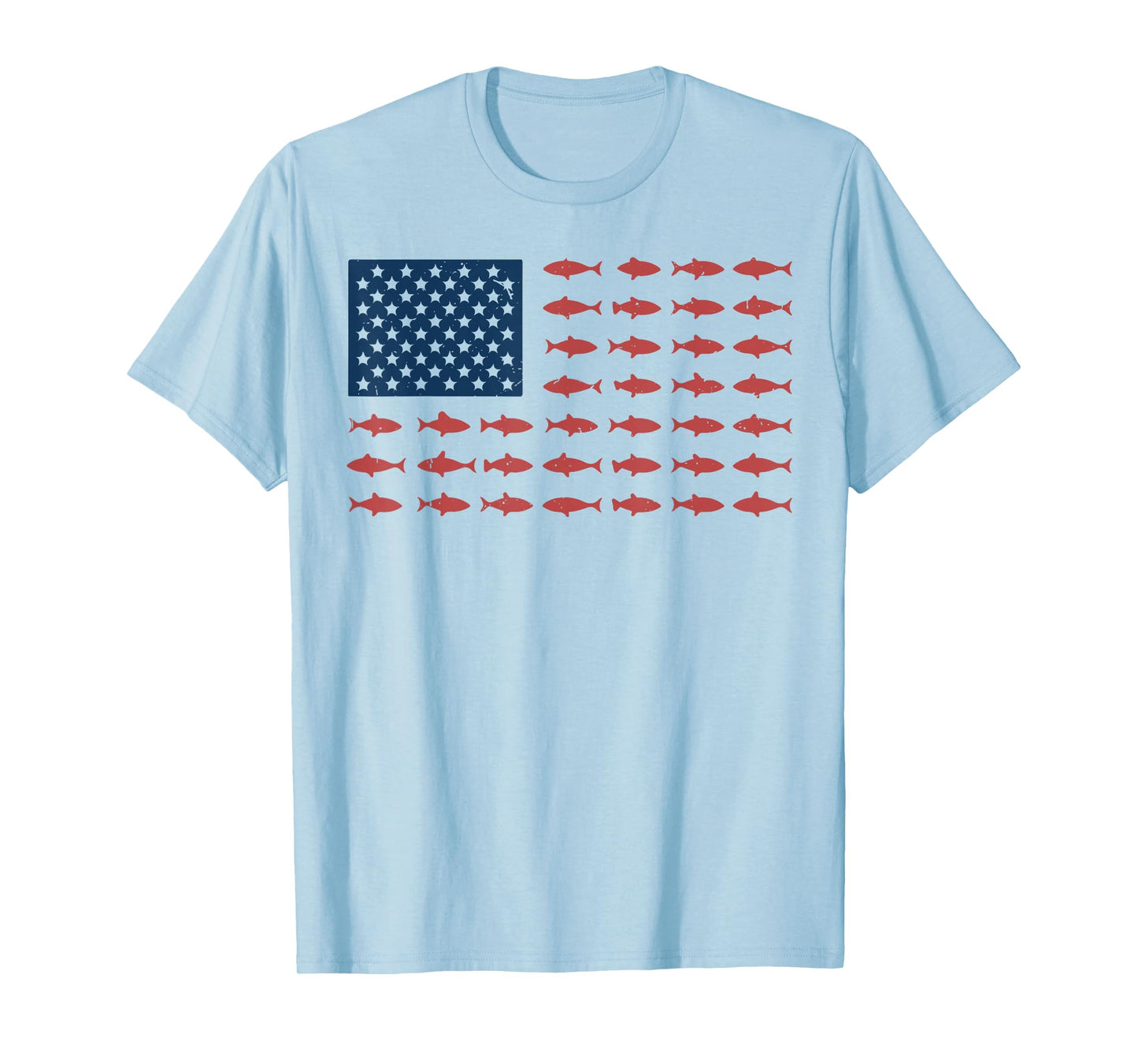 Bass Fish American Flag Boy Youth Funny Fisherman Patriotic T-Shirt