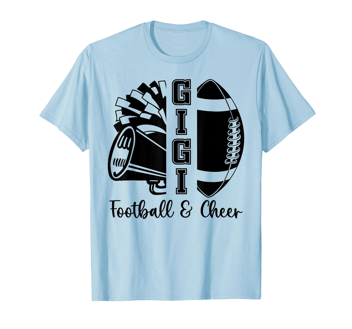 Football Cheer Gigi Grandma High School Cheerleader Pom Pom T-Shirt
