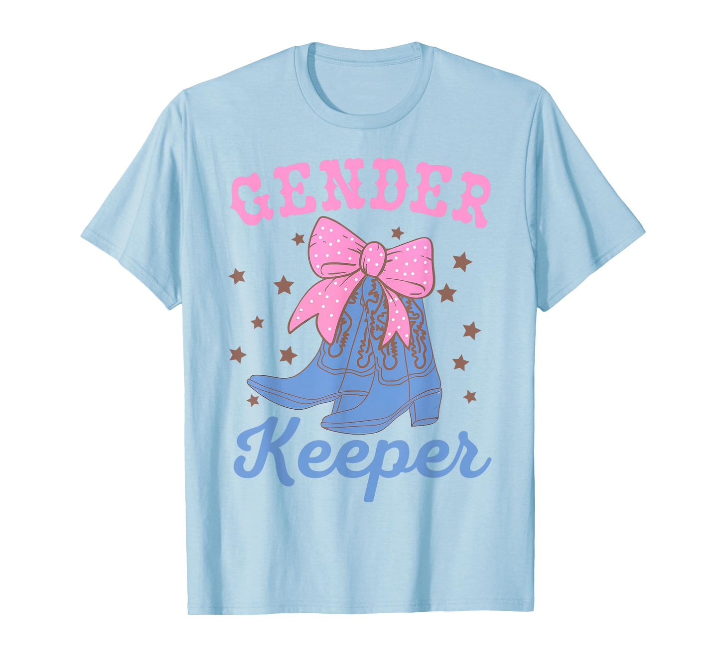 Boots Or Bows Gender Keeper Of The Gender Reveal Family T-Shirt
