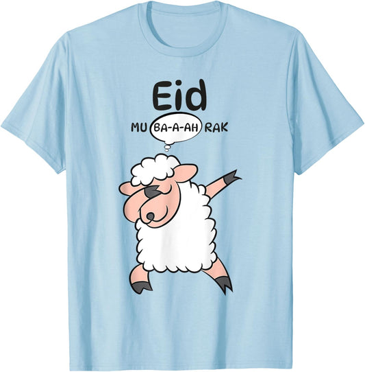 Cute Dabbing sheep Eid Mu-ba-a-ah-rak Eid al Adha Mubarak T-Shirt