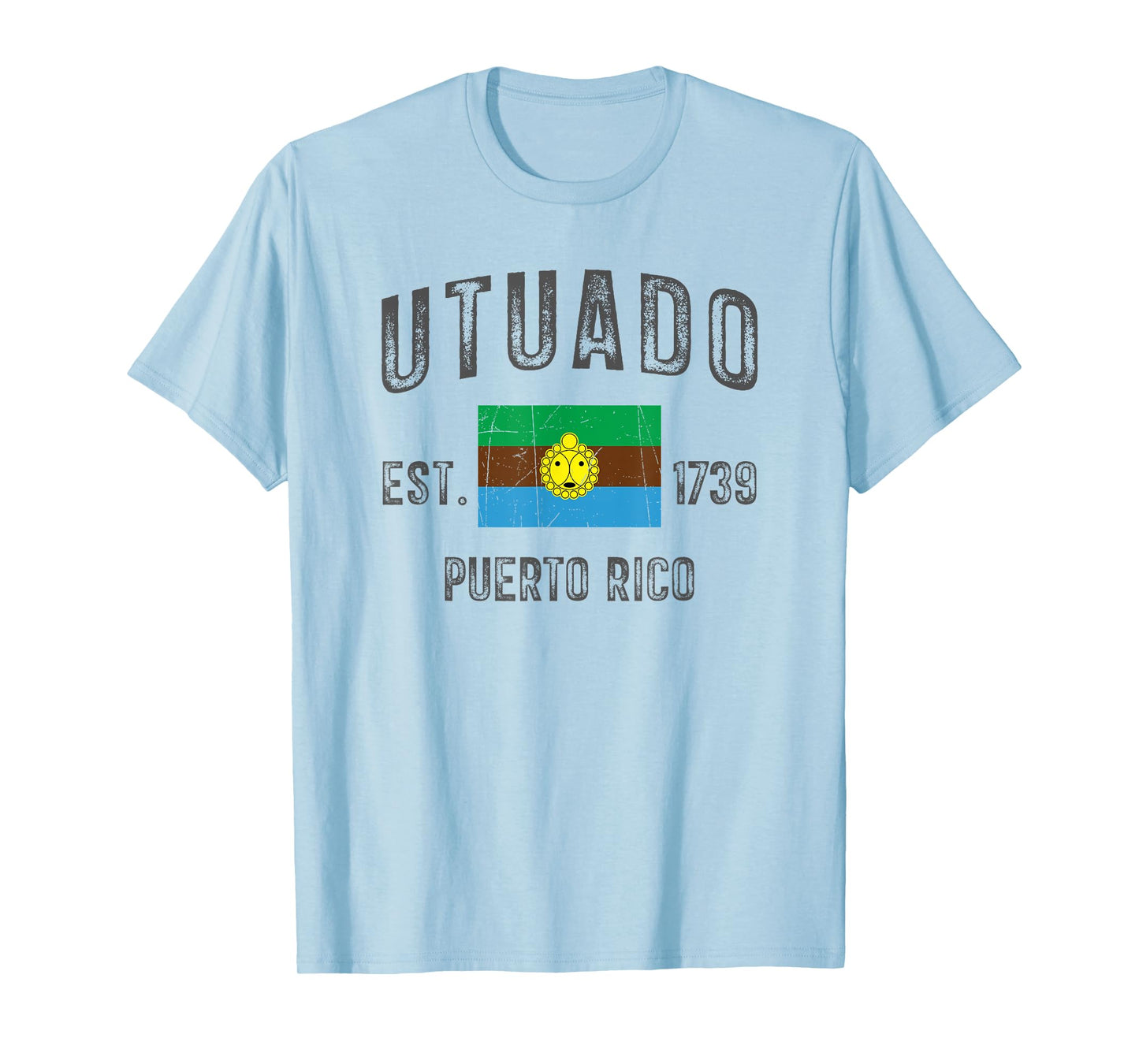 Vintage Utuado EST.1739 Puerto Rico Flag Design T-Shirt