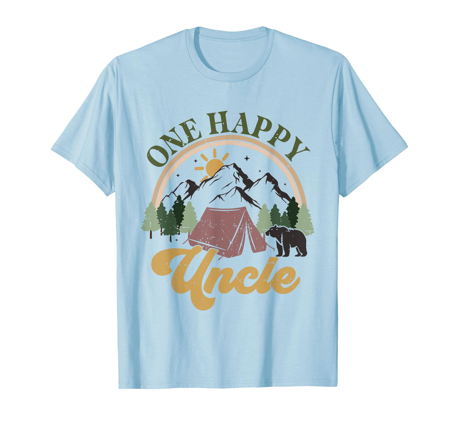 Cute One Happy Camper Birthday Decorations One Happy Uncle T-Shirt