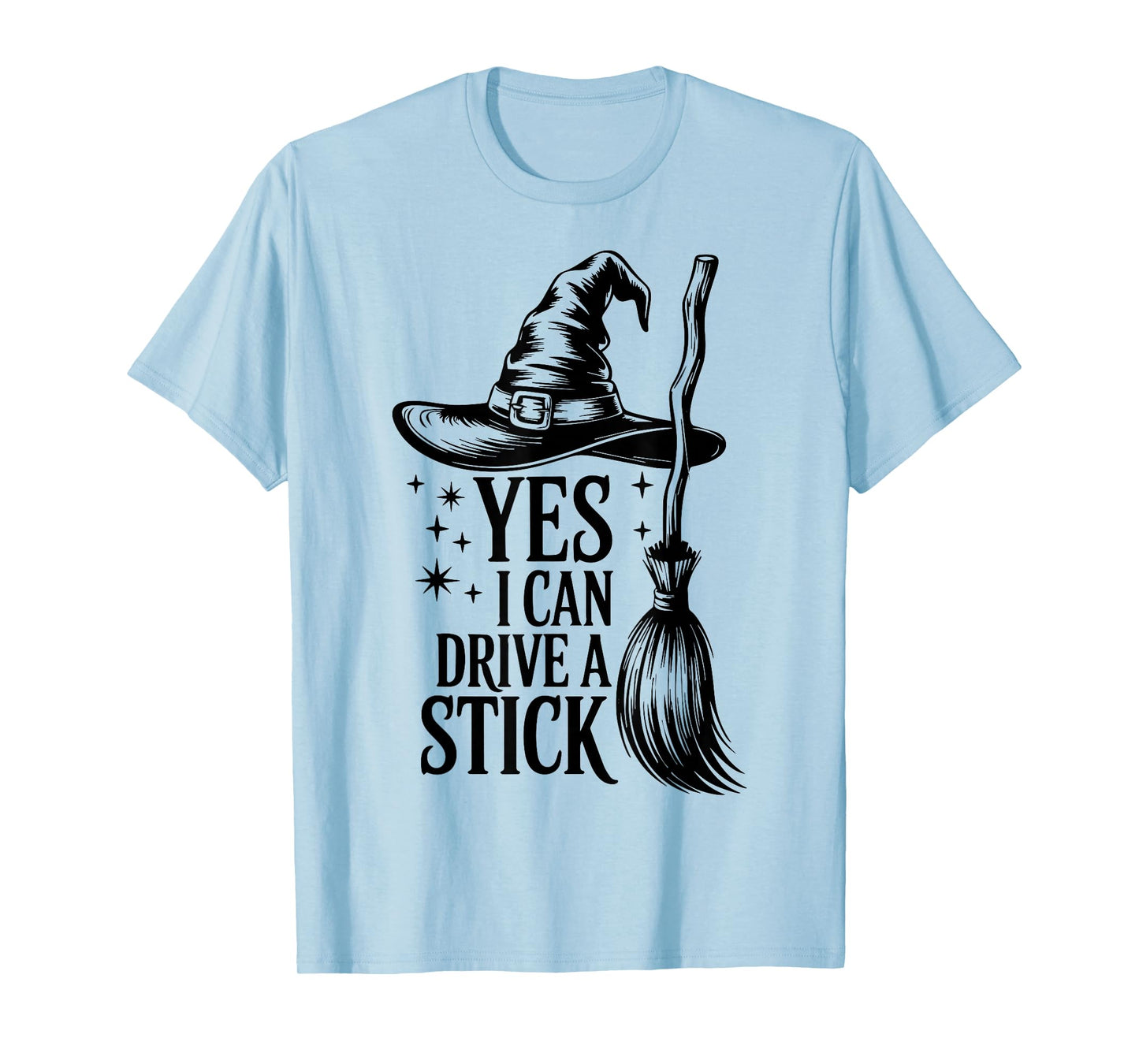 Yes I Can Drive A Stick Witch Shirt Cute Witch Halloween T-Shirt