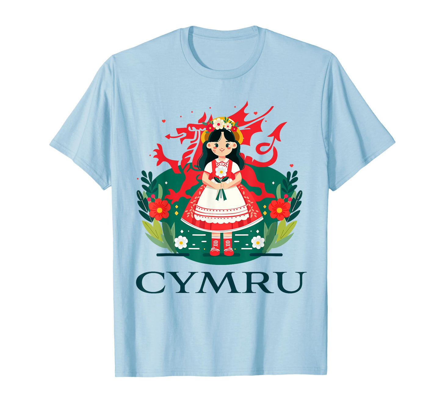 Cymru Wales Red Welsh Dragon Girls T-Shirt