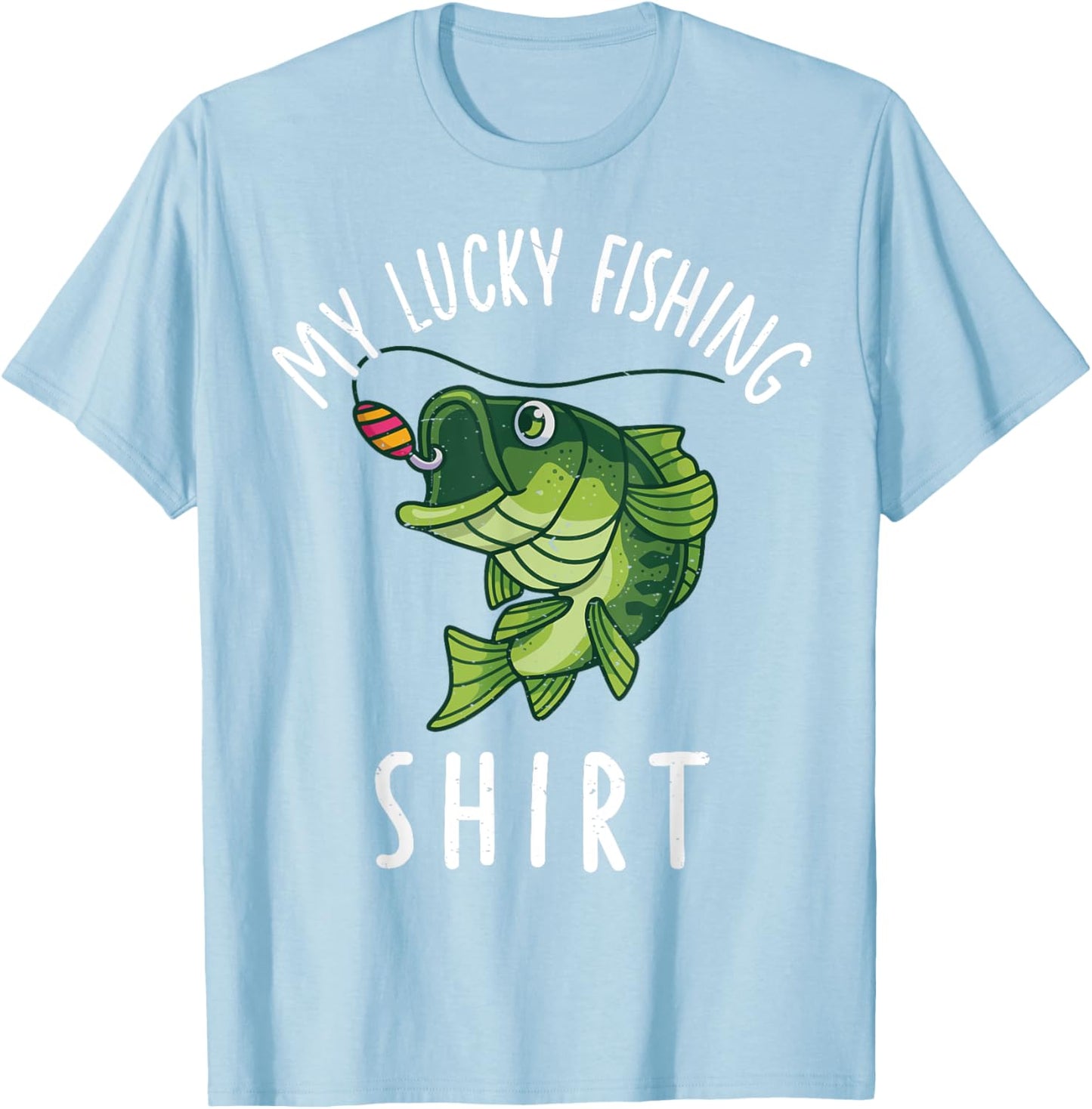 Kids My Lucky Bass Fishing-Shirt Boy Youth Funny Dad Toddler T-Shirt
