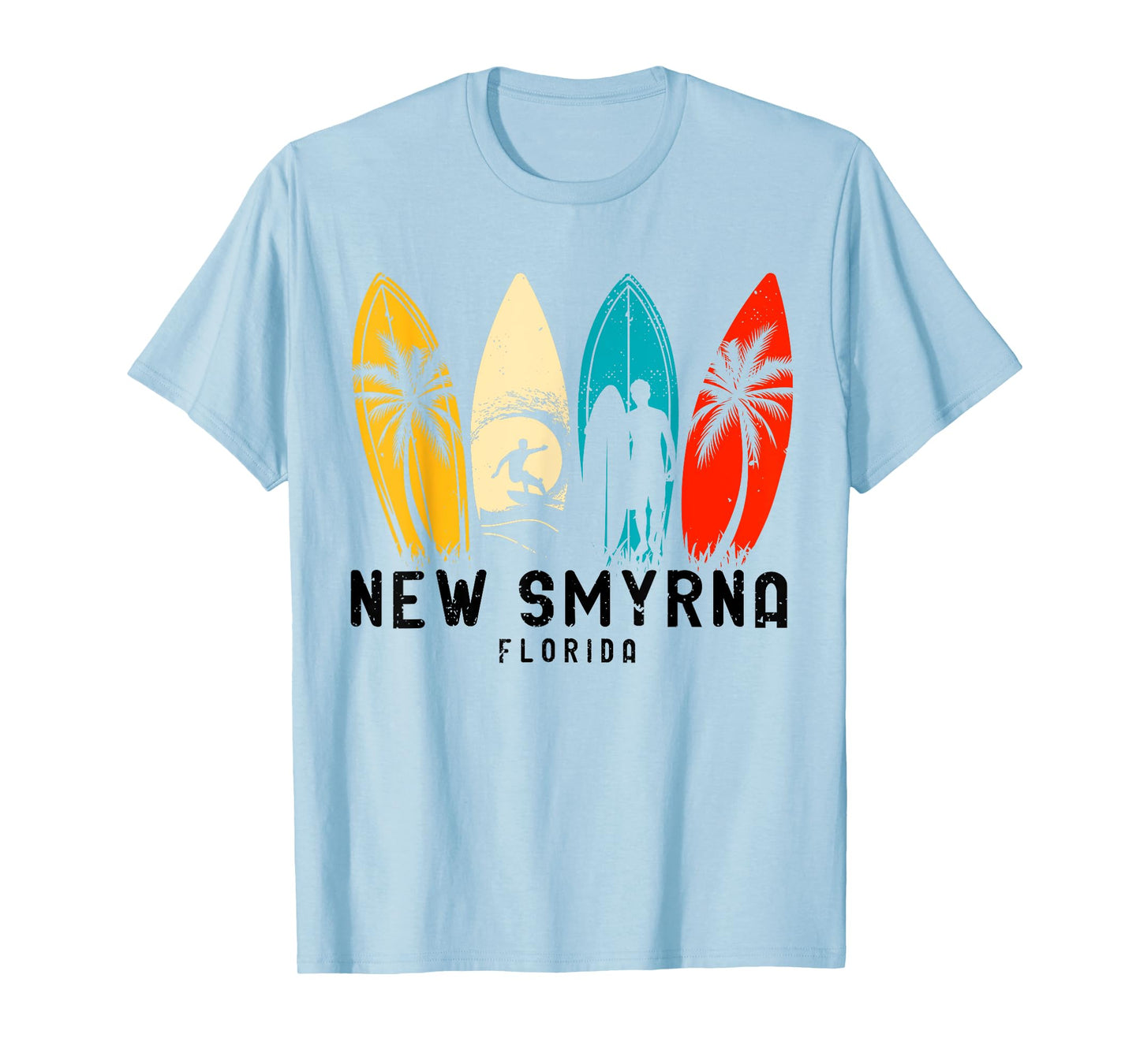 Vintage New Smyrna Beach Florida Surfboarder Men Women Girls Kids T-Shirt
