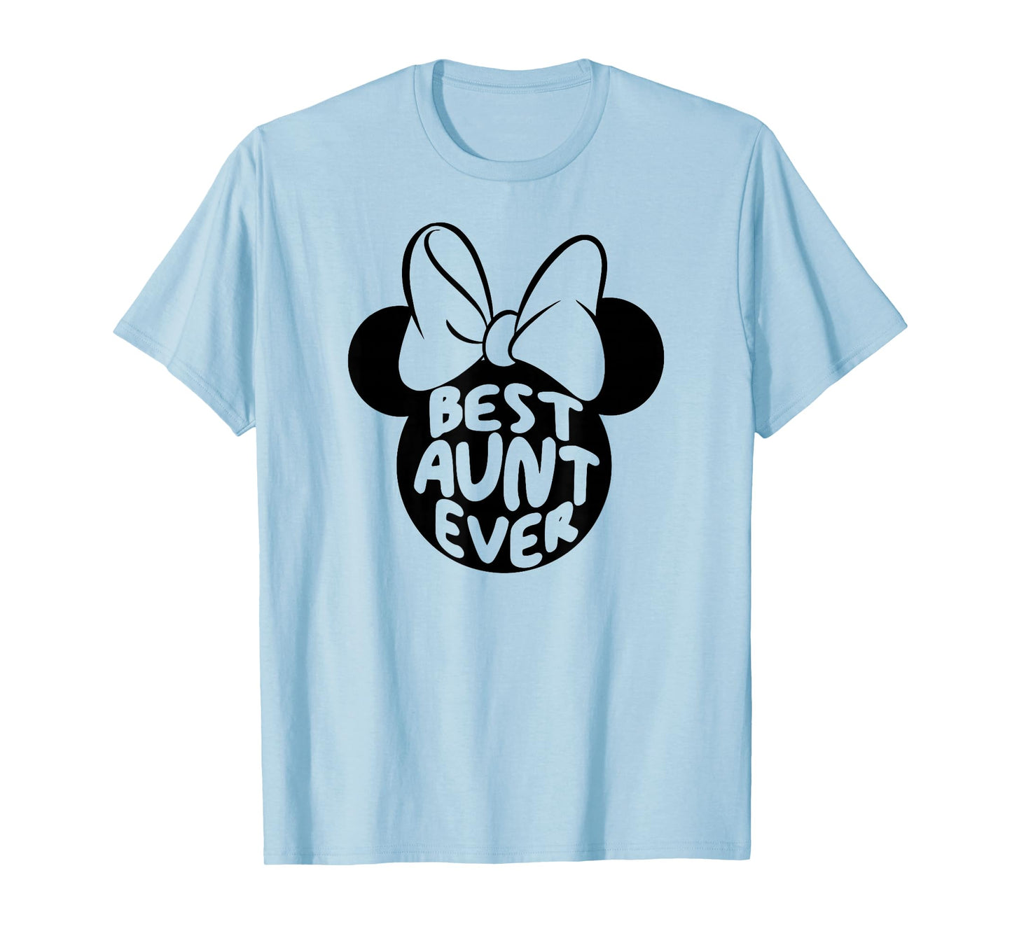 Disney Minnie Mouse Cute Best Aunt Ever Big Chest Text Logo T-Shirt