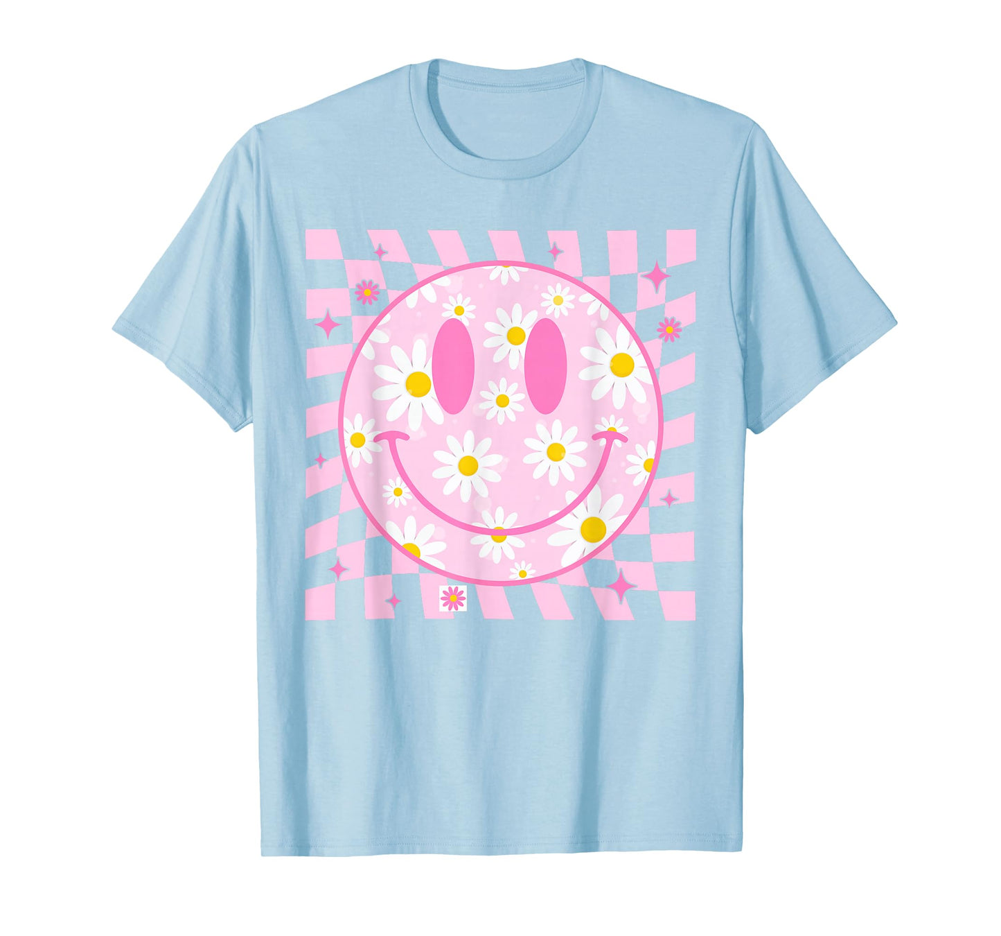 Happy Face Daisy Flower Shirt Preppy Aesthetic Smile Face T-Shirt