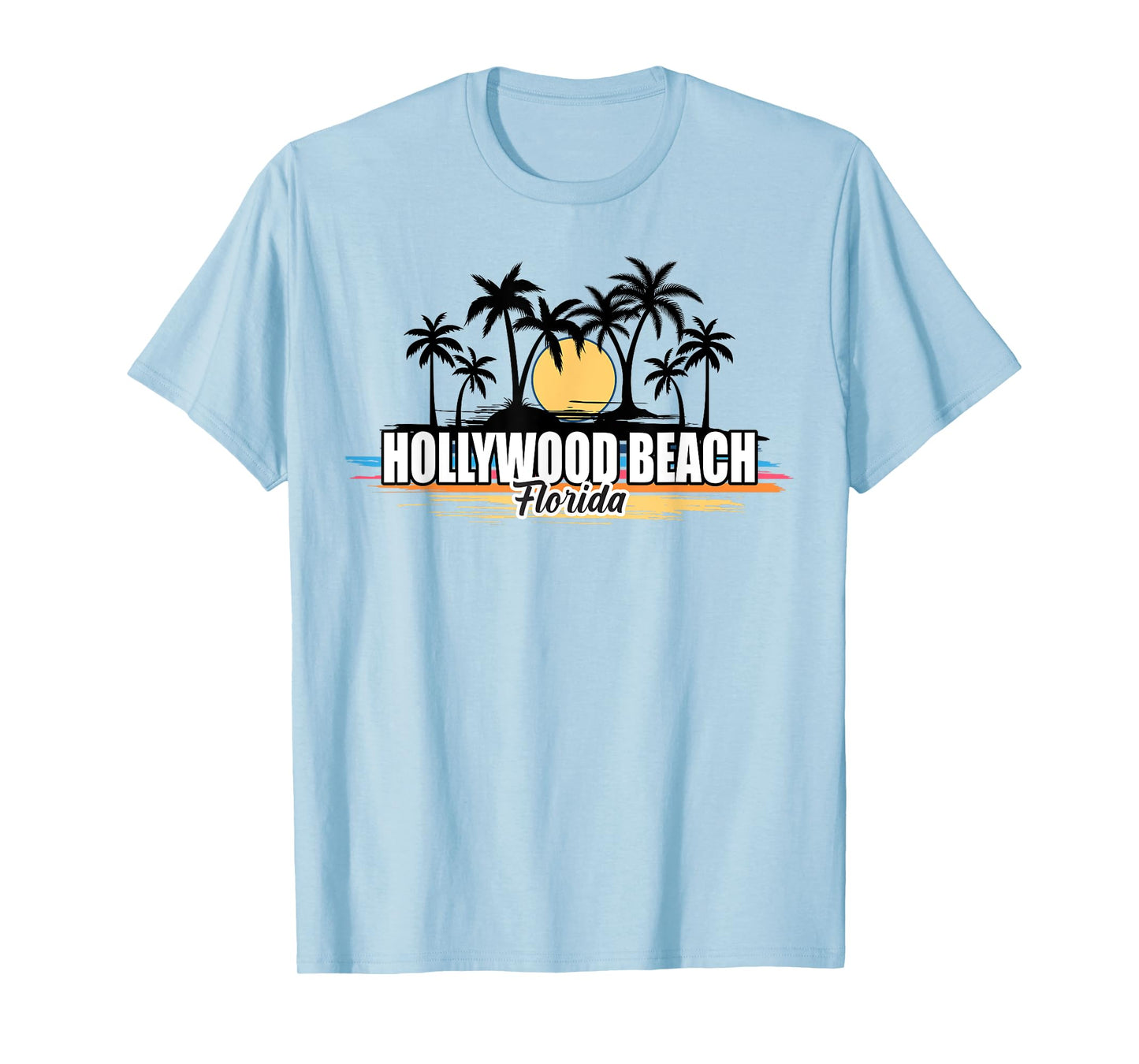 Hollywood Beach Florida Retro Surfing Beach T-Shirt