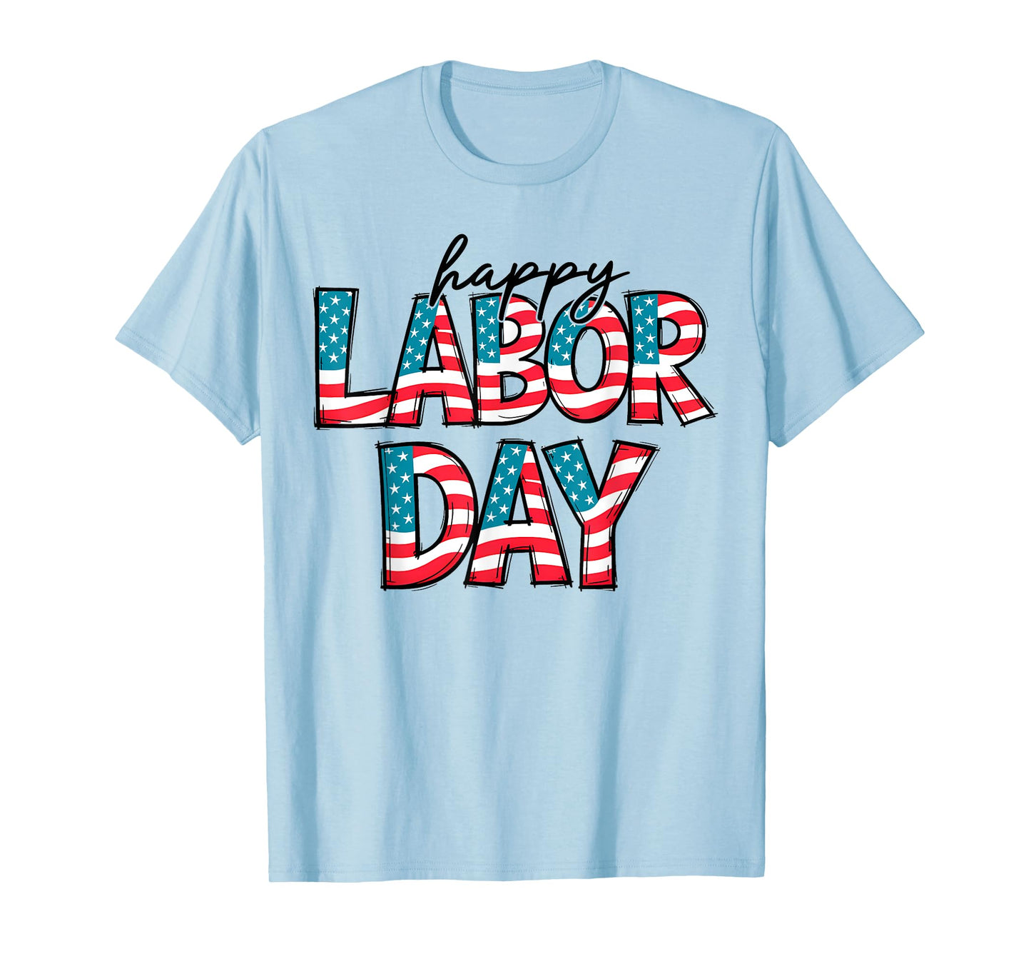 Retro Groovy Happy Labor Day Patriotic Labor Day Men Women T-Shirt