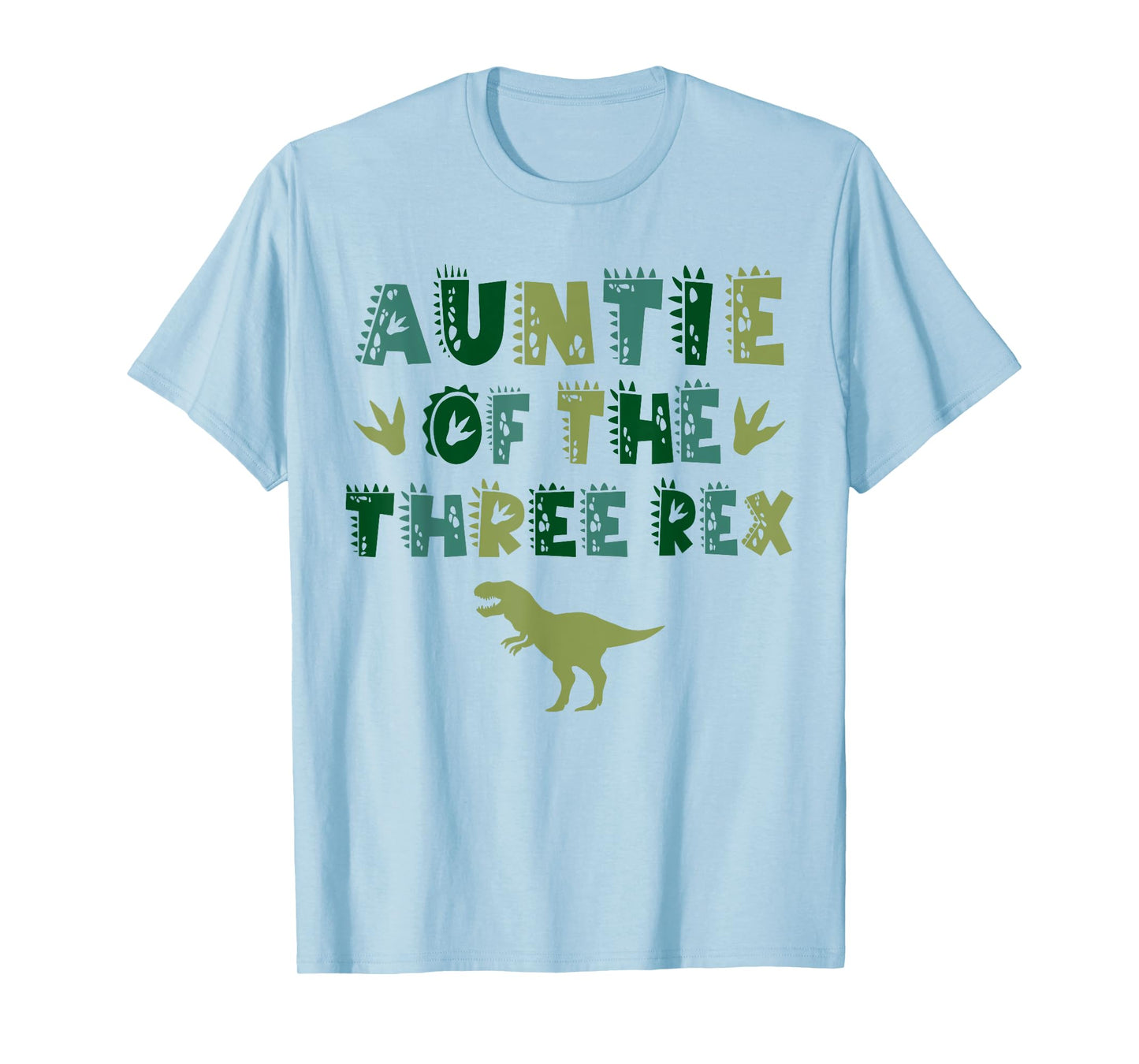 Auntie Of The Three Rex Birthday Shirts Dinosaur Family T-Shirt
