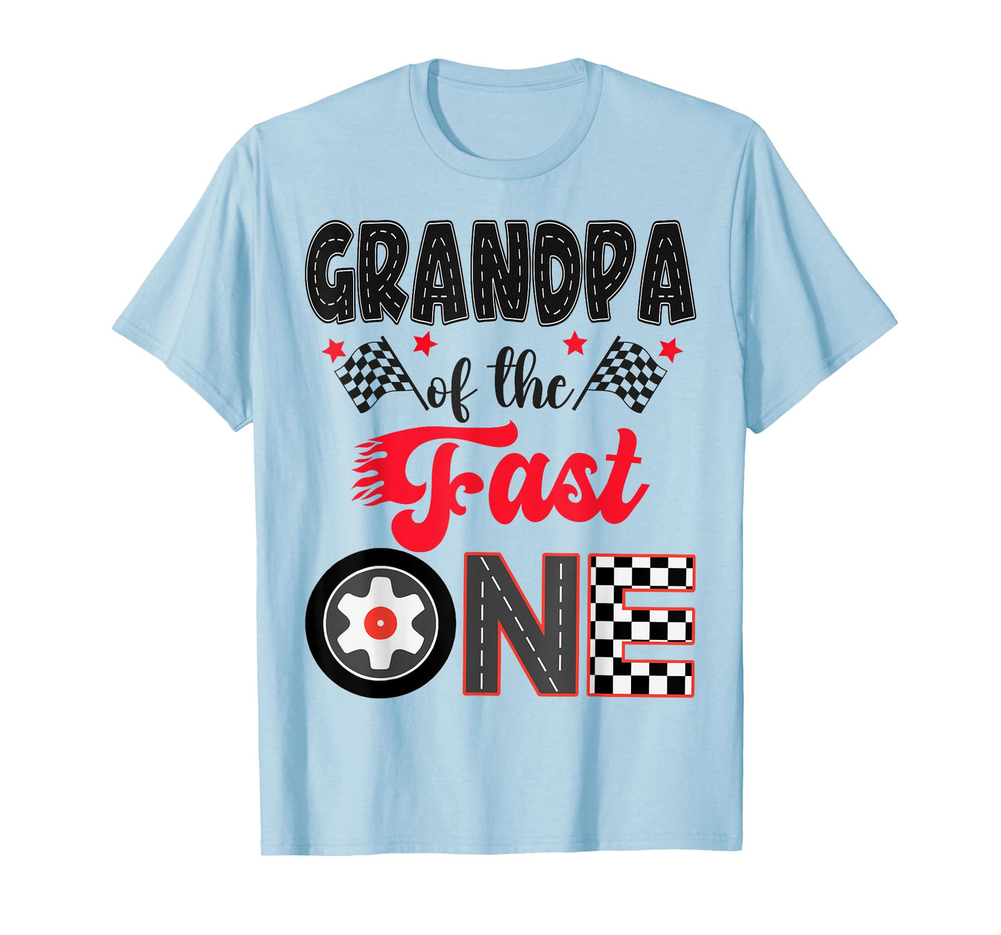 Grandpa Of The Fast One Car Racing Dad 1St Birthday Boy T-Shirt