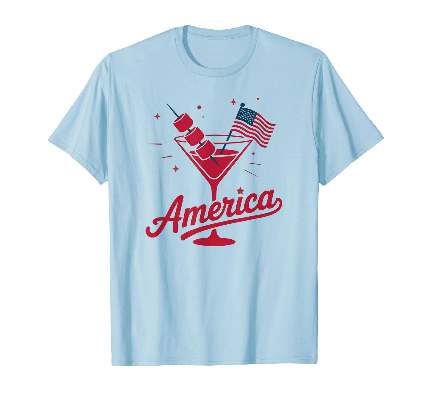 4th Of July Funny Hot Dog & Martini T-Shirt