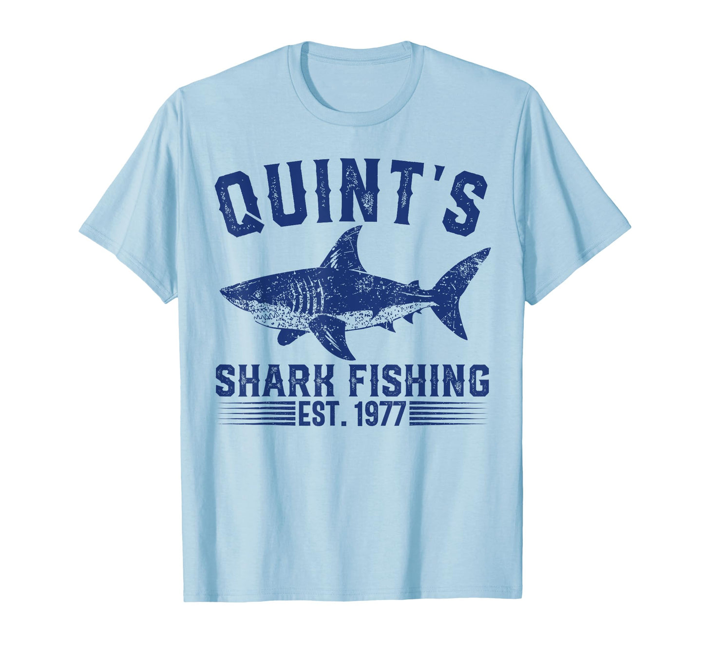 Vintage Quint's Shark Fishing 1977 Retro Fisher Birthday T-Shirt