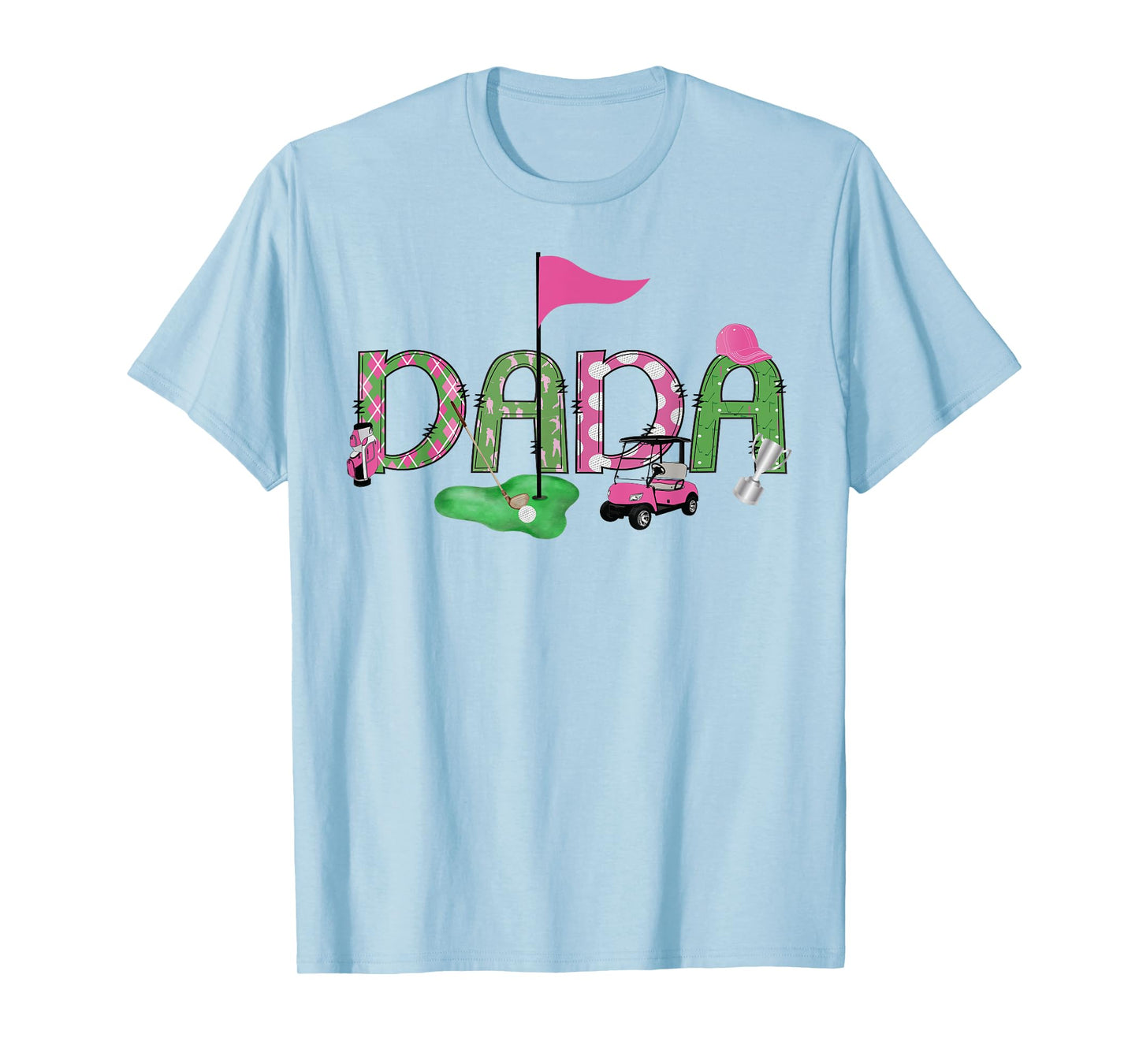 Golf Dada Pink Hole in One Golf 1St Birthday Girl T-Shirt
