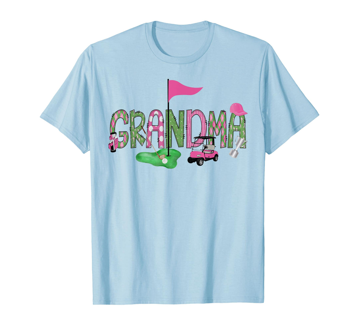 Golf Grandma Pink Hole in One Golf 1St Birthday Girl T-Shirt