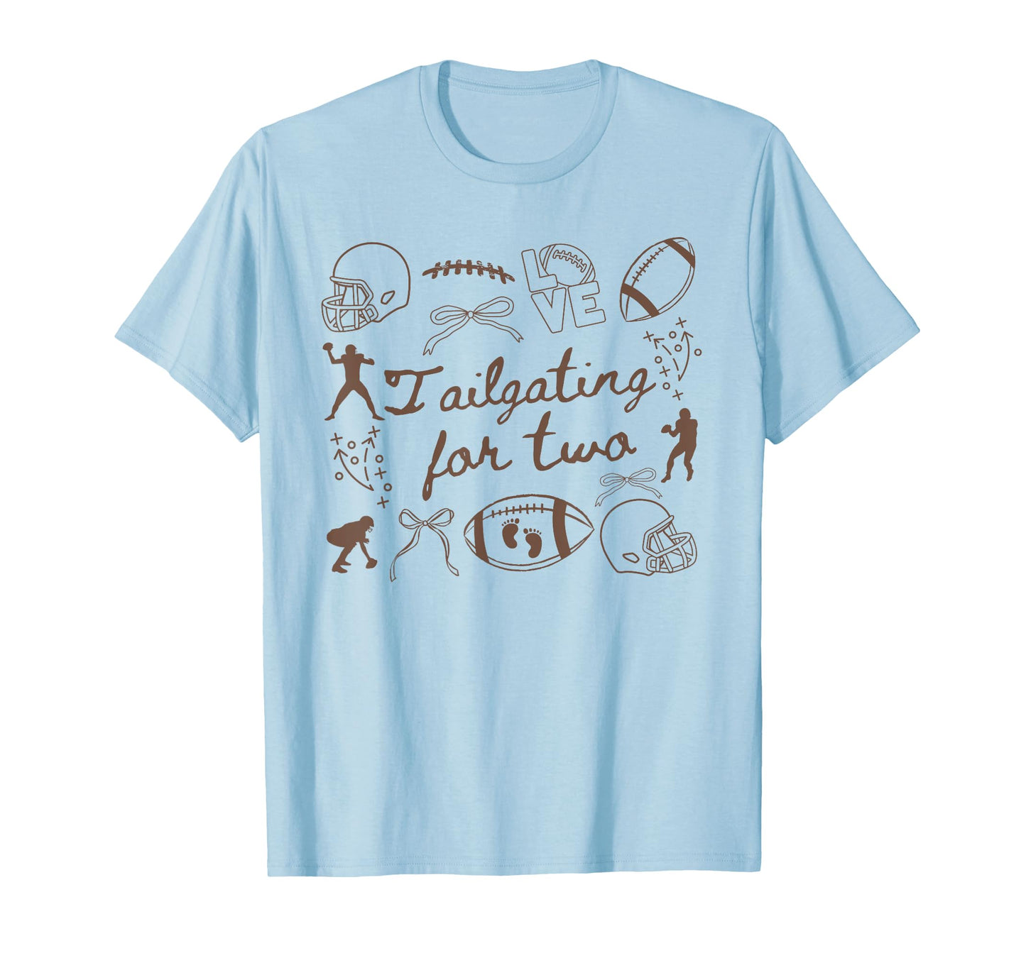 Tailgating For Two Football Pregnancy Reveal Mom T-Shirt