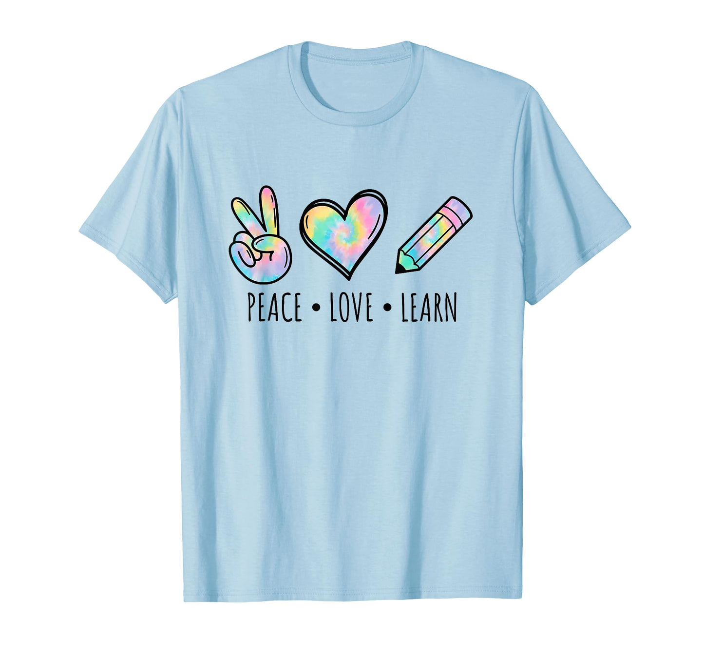 Peace Love Learn Tie Dye Teacher Kids 100th Days Of School T-Shirt
