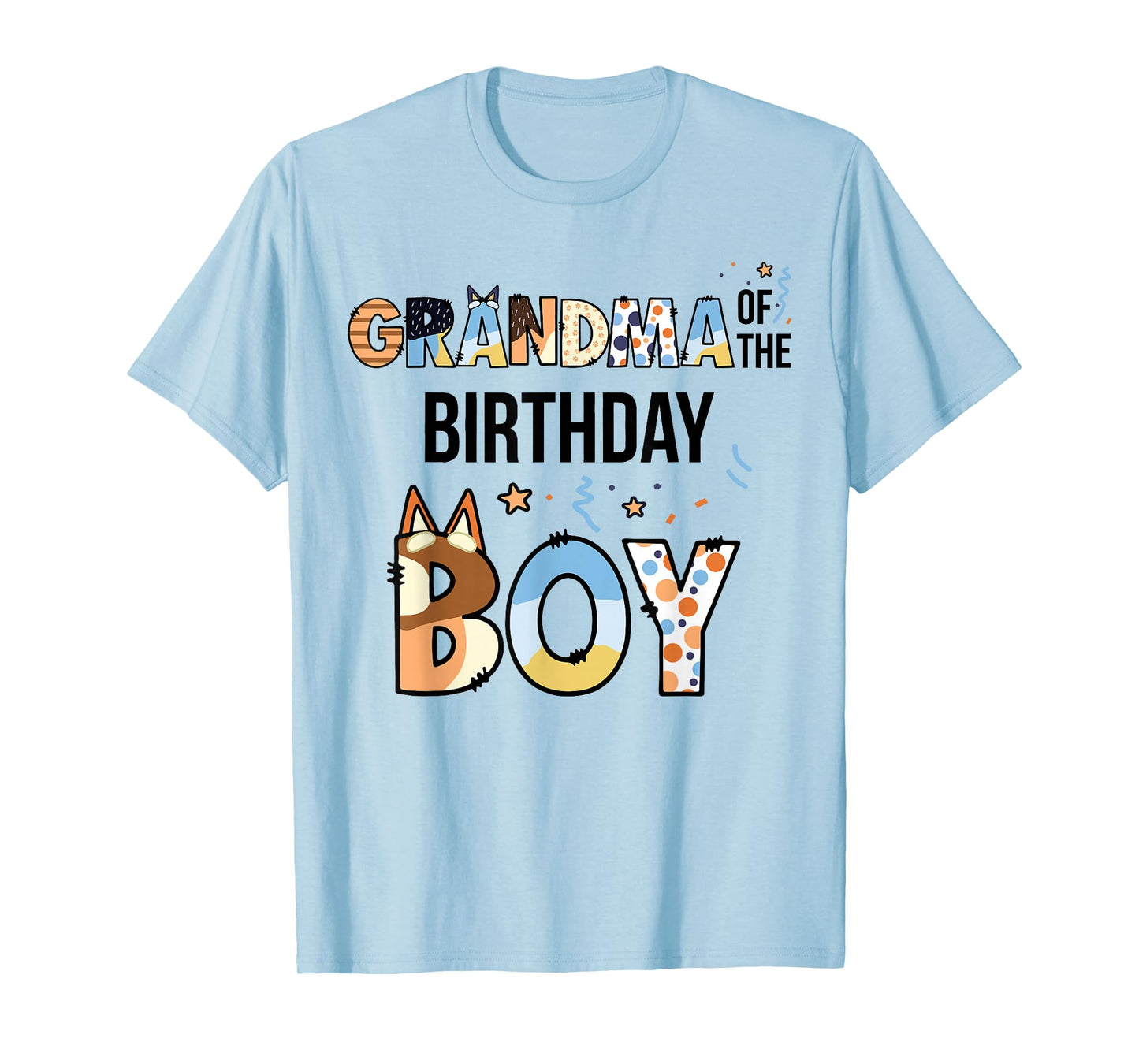 Grandma Of The Birthday Boy Party Blue Dog Lover Matching T-Shirt
