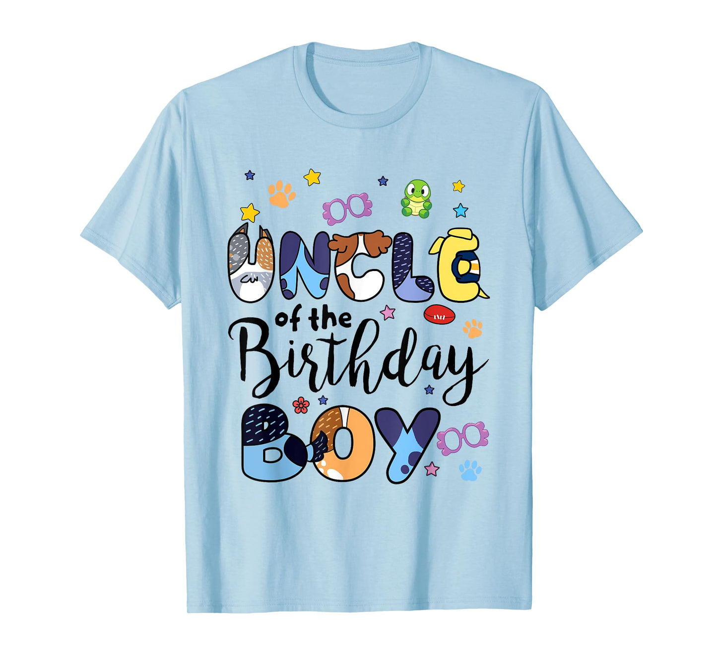 Blue Heeler Dog Uncle Of Birthday Boy Paw Family Matching T-Shirt