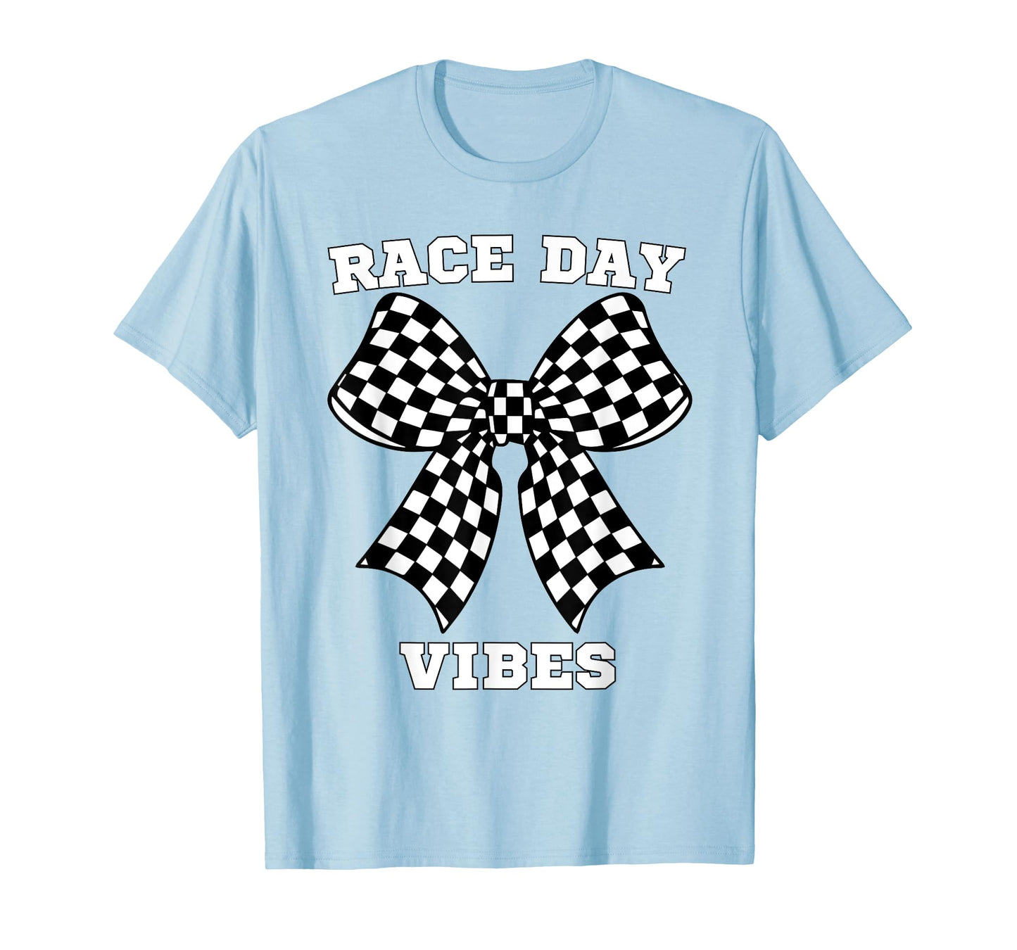 Race Day Vibes Checkered Coquette Bow Car Racing T-Shirt