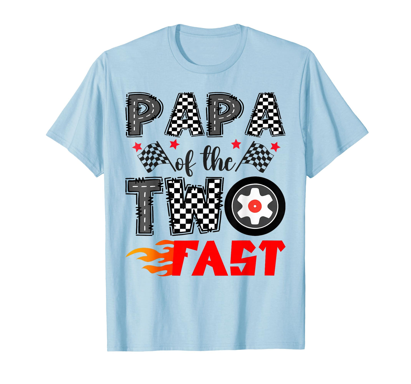 Papa of The Two Fast 2nd Birthday Boy Racing Car T-Shirt