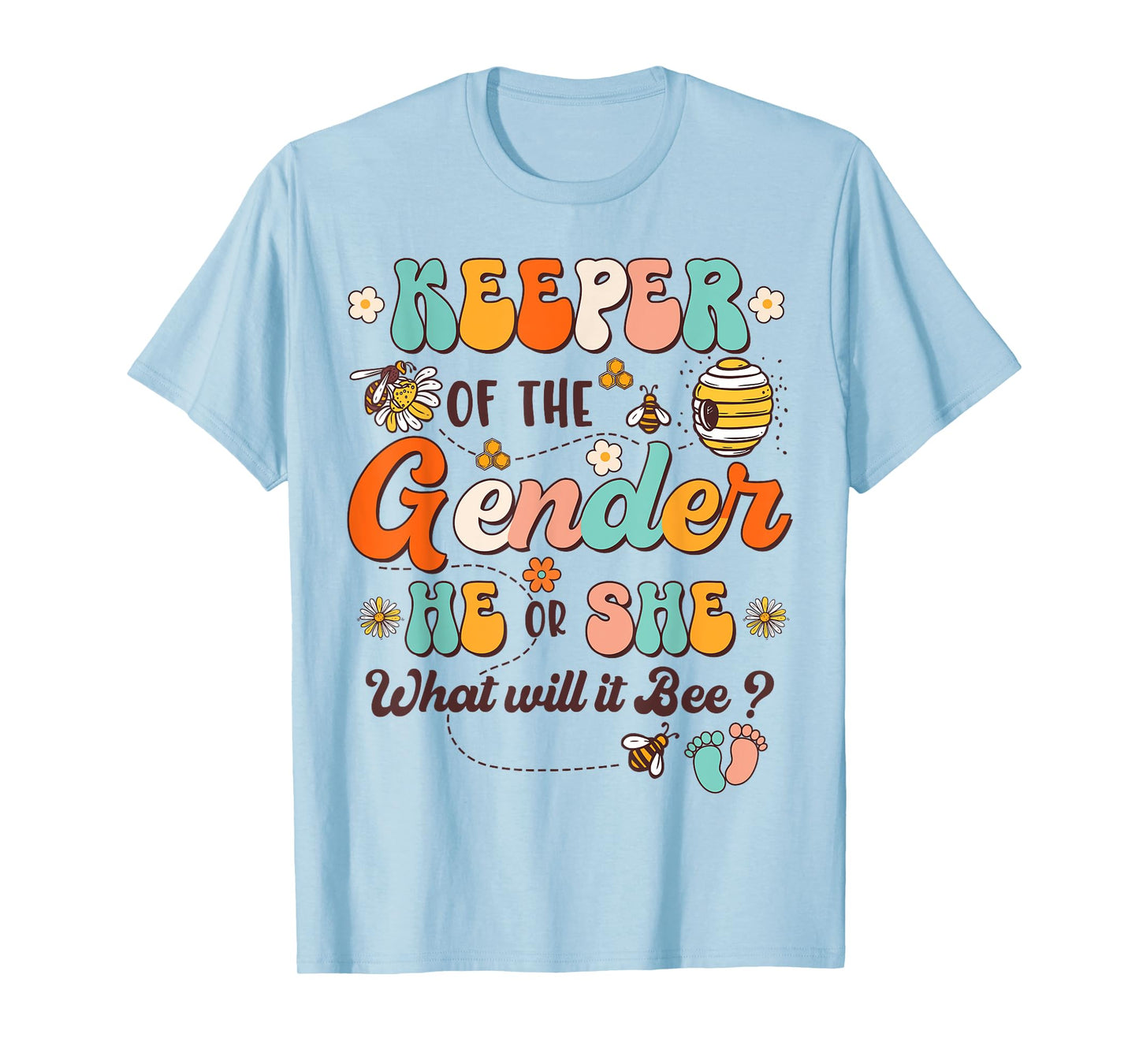 Keeper of Gender Reveal He or She What Will it Bee Retro T-Shirt