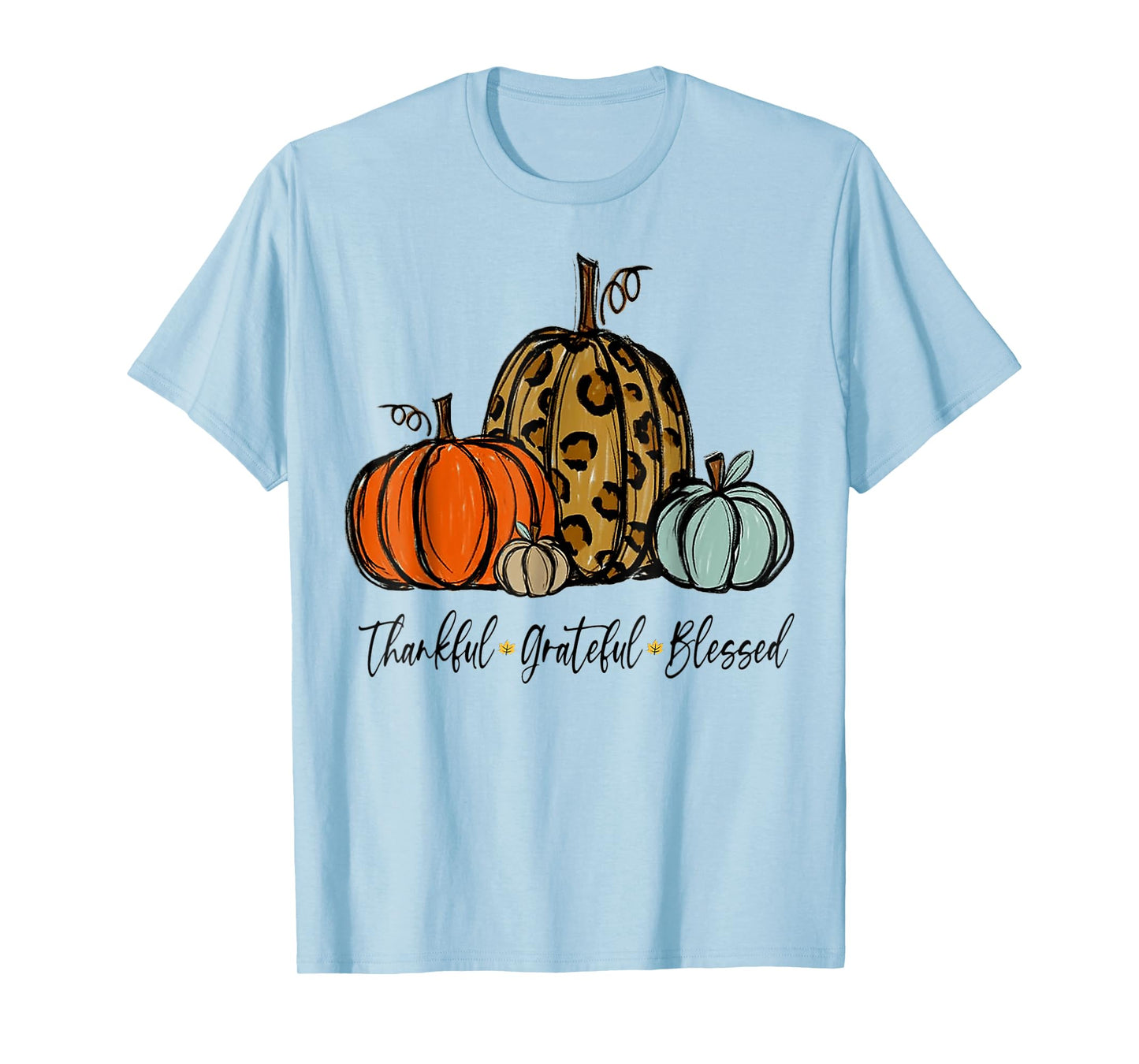 Thankful Grateful Blessed Pumpkin Thanksgiving Day Gift T-Shirt