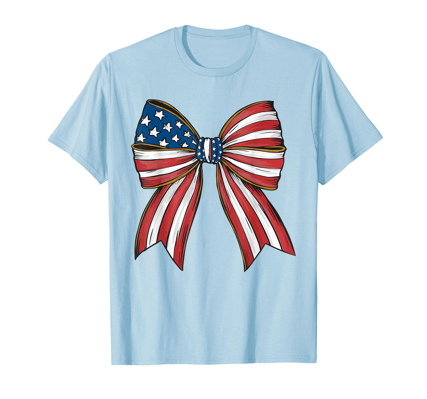 Retro 4th of July Coquette Bows American Flag USA Patriotic T-Shirt