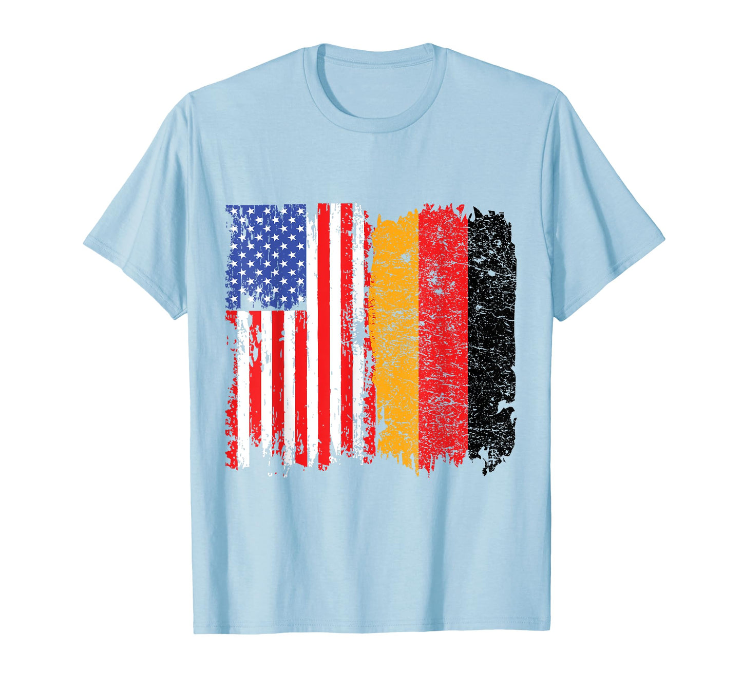 Distressed Heritage US American German Flag T-Shirt