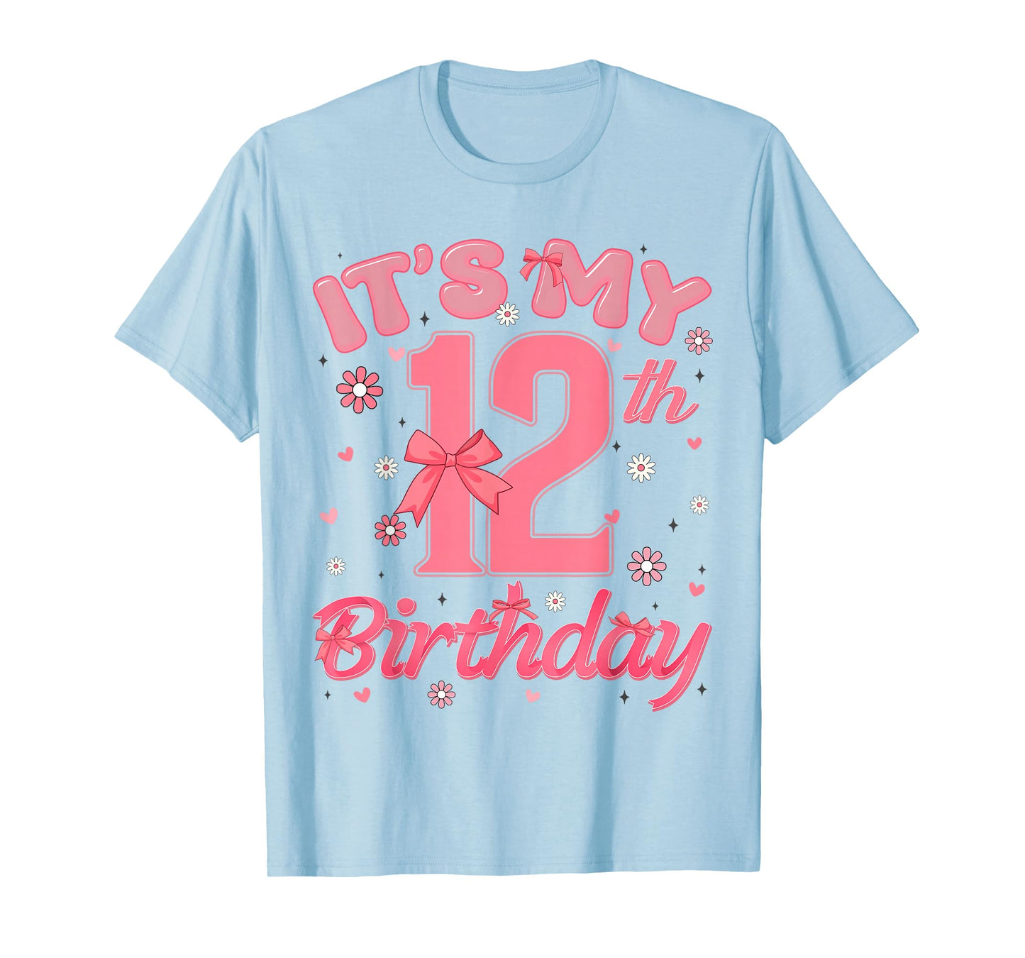 Its My 12th Birthday Girl Coquette 12 Year Olds Gifts Tee T-Shirt