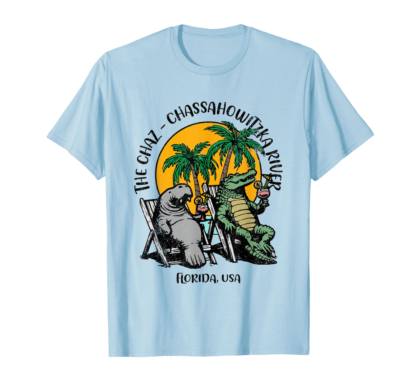 The Chaz Chassahowitzka River FL Manatee Alligator Design T-Shirt