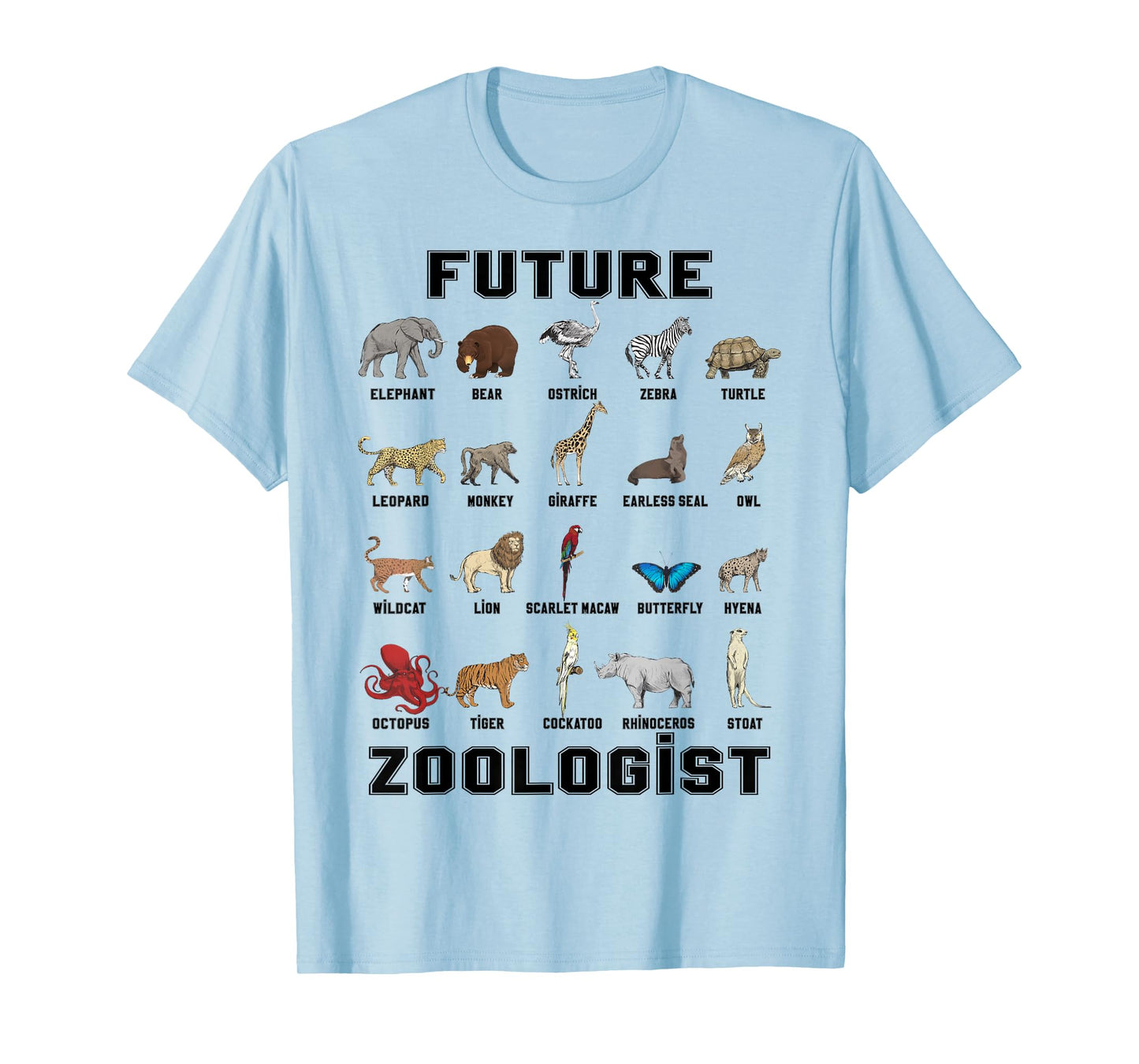 Kids Future Zoologist Funny Birthday T Shirt T-Shirt