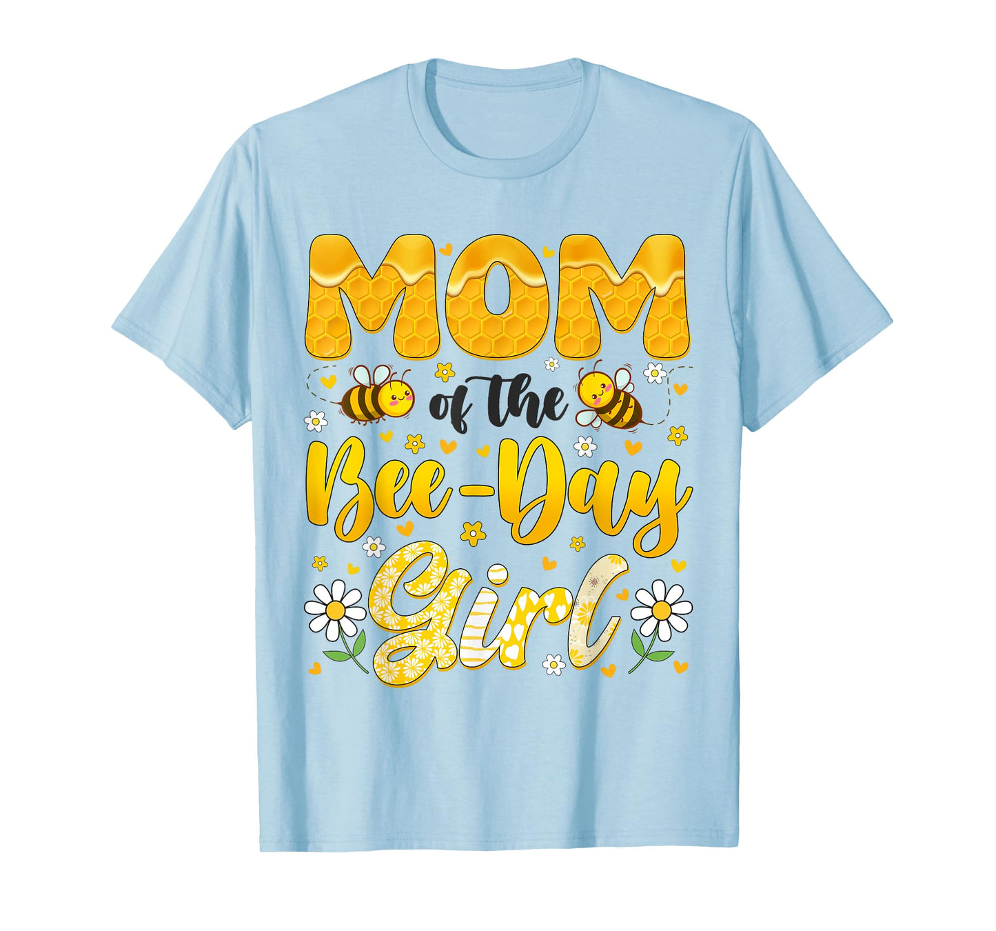 Mom Of The Bee Day Girl Flower Birthday Family Matching T-Shirt