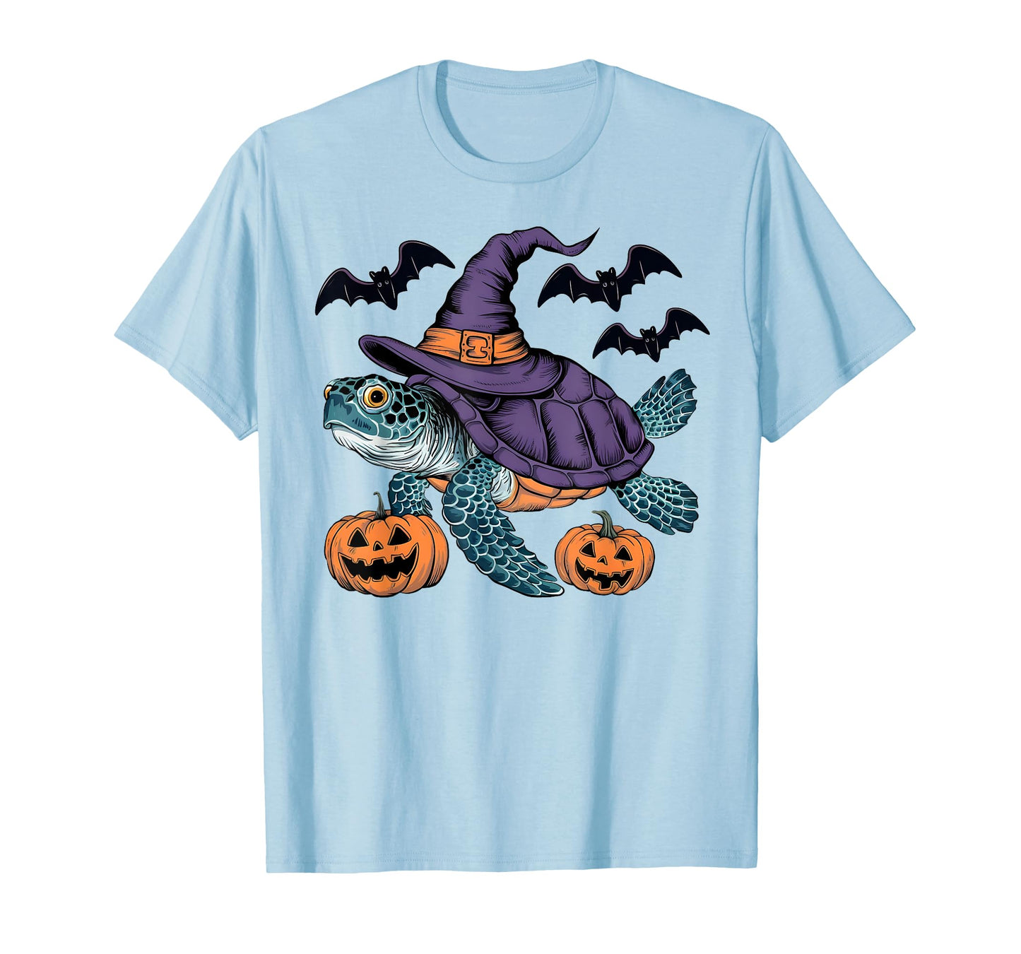 Pumpkin Bat Witch Costume Sea Turtle Halloween T-Shirt