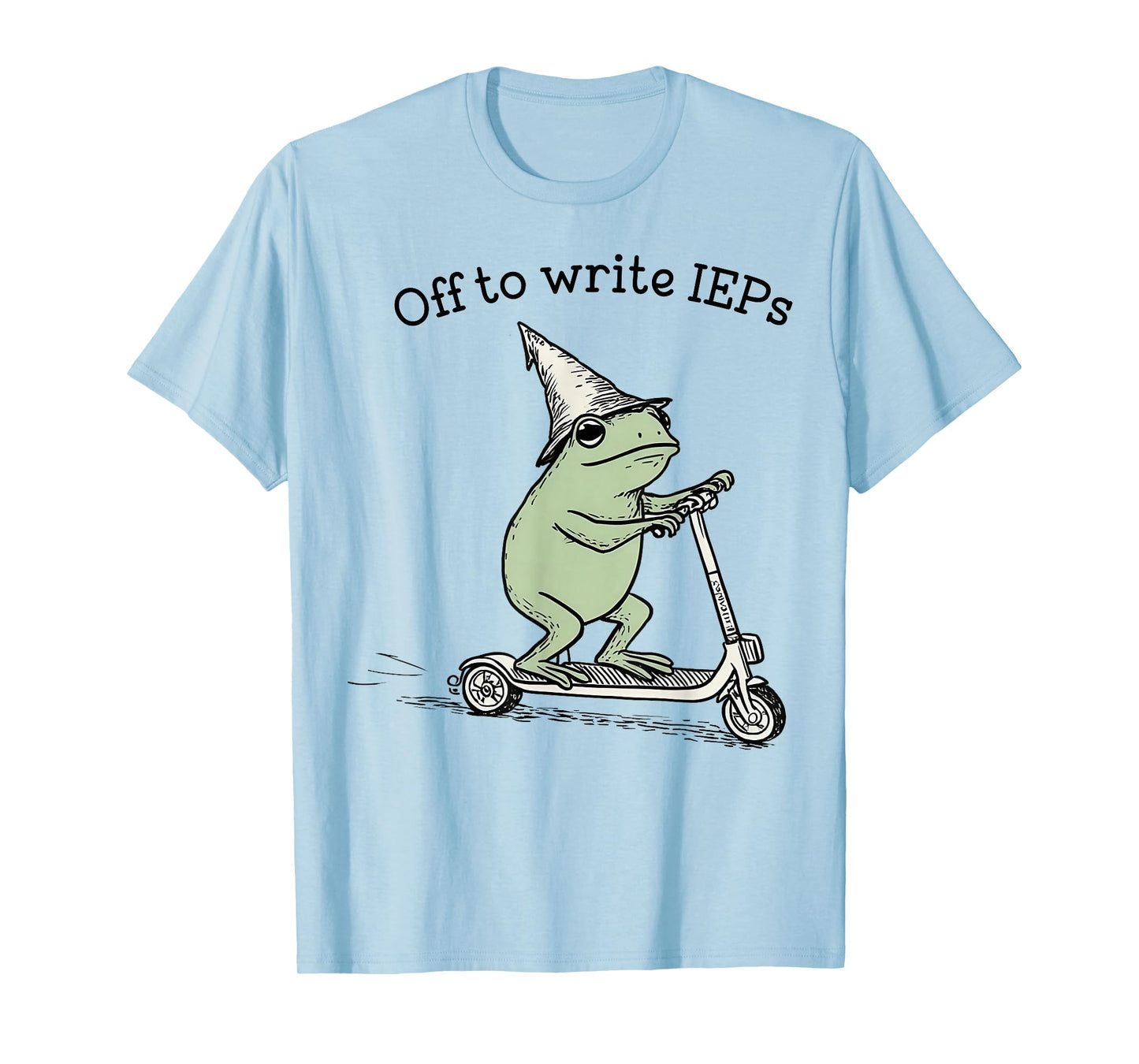 Off to Write IEPs - School Psychologist IEP Frog Scooter T-Shirt