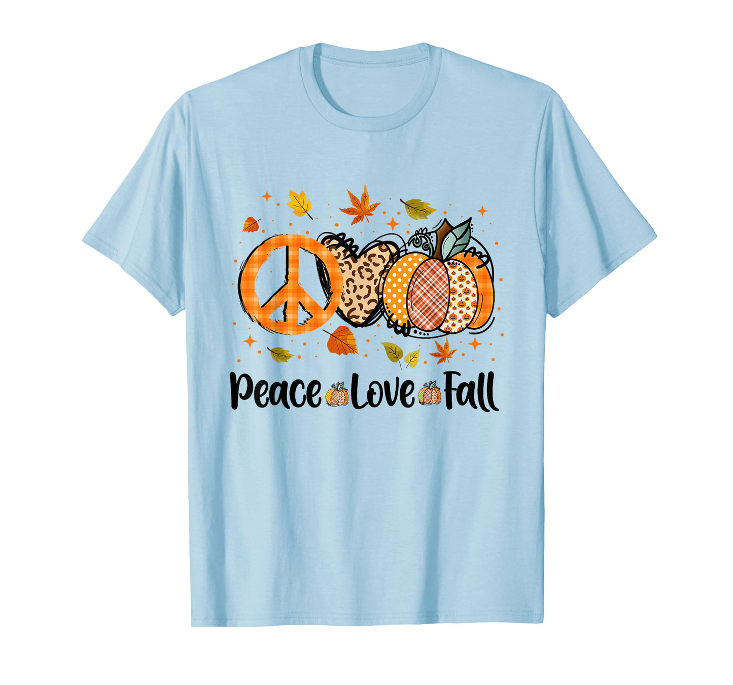 Peace Love Fall Pumpkin Autum Happy Fall Thanksgiving T-Shirt