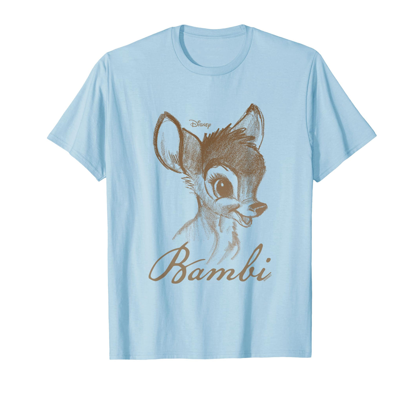 Disney Bambi Vintage Sketch Portrait T-Shirt - T-Shirt | Light Blue