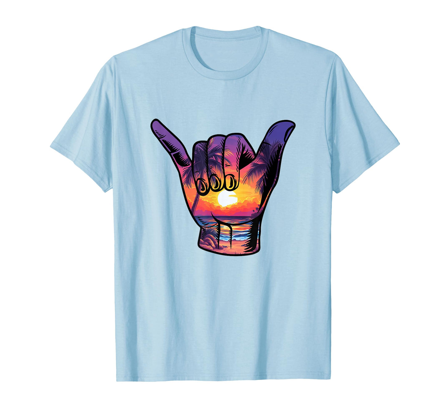 Shaka Hand Sign Aloha Surfing Surf Summer Vacation Beach T-Shirt