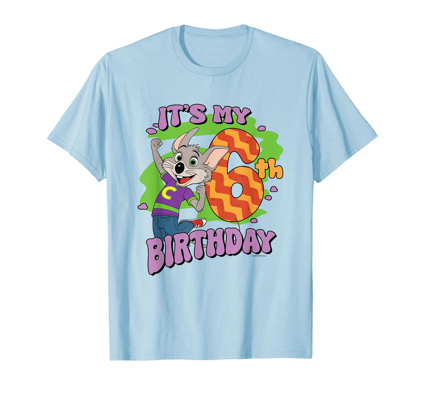 Chuck E. Cheese It's My 6th Birthday Happy Chuck Chest Logo T-Shirt