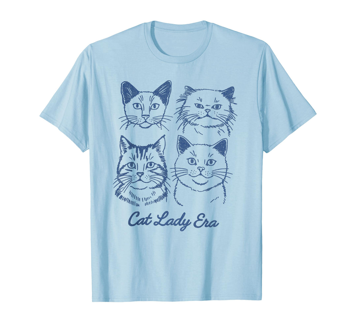 Cat Lady Era – Vintage Line Art Cat Graphic T-Shirt